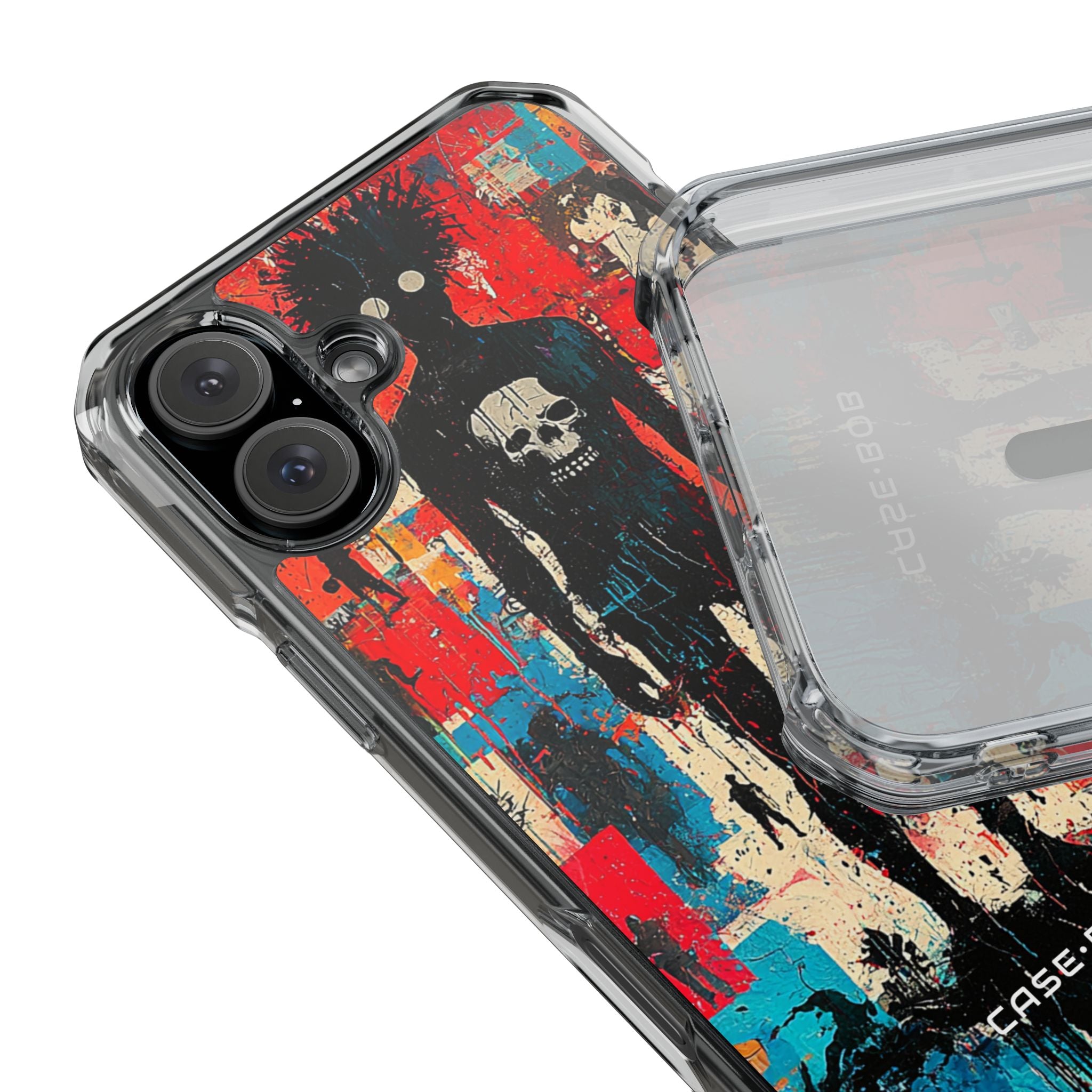 Spiky Skull Silhouette iPhone 16 Plus Case - Impact