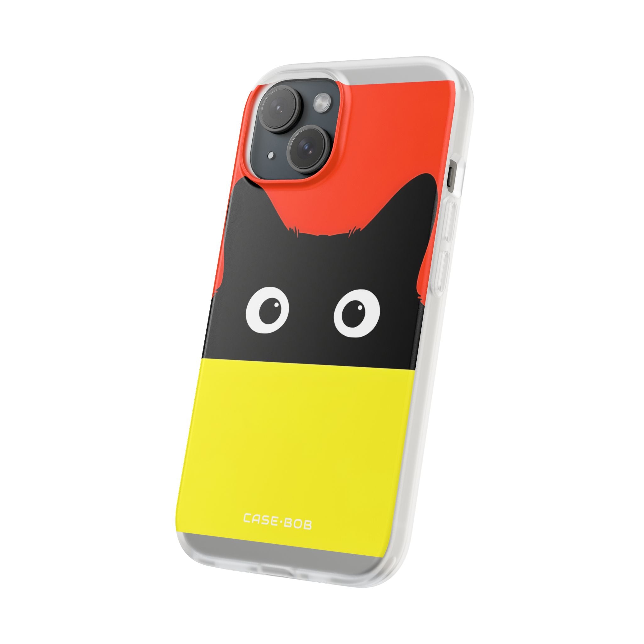 Peekaboo Cat Crimson iPhone 15 Case - Soft