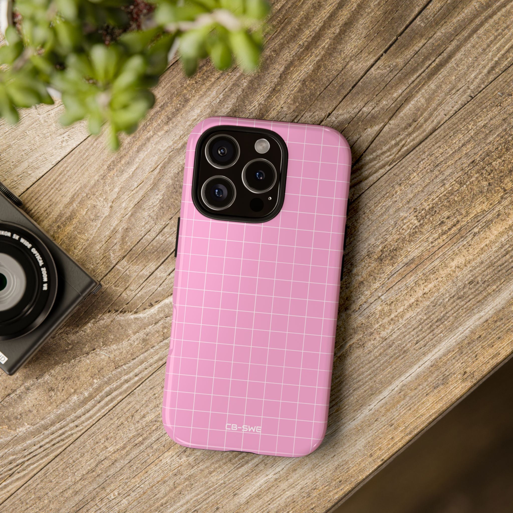 Pink Squares Align - iPhone Case