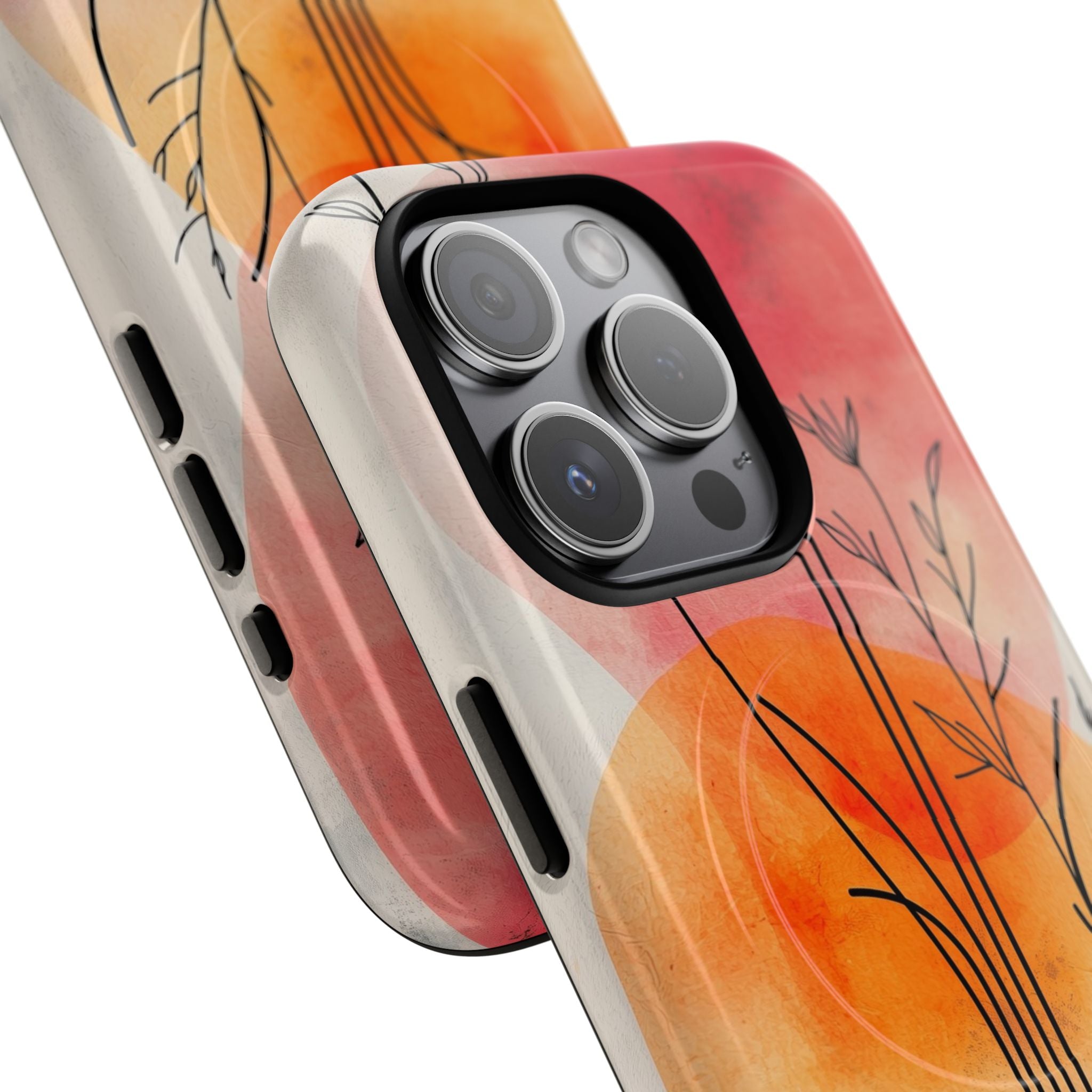 Curved Stem Sunset iPhone 15 Pro Case - Tough+