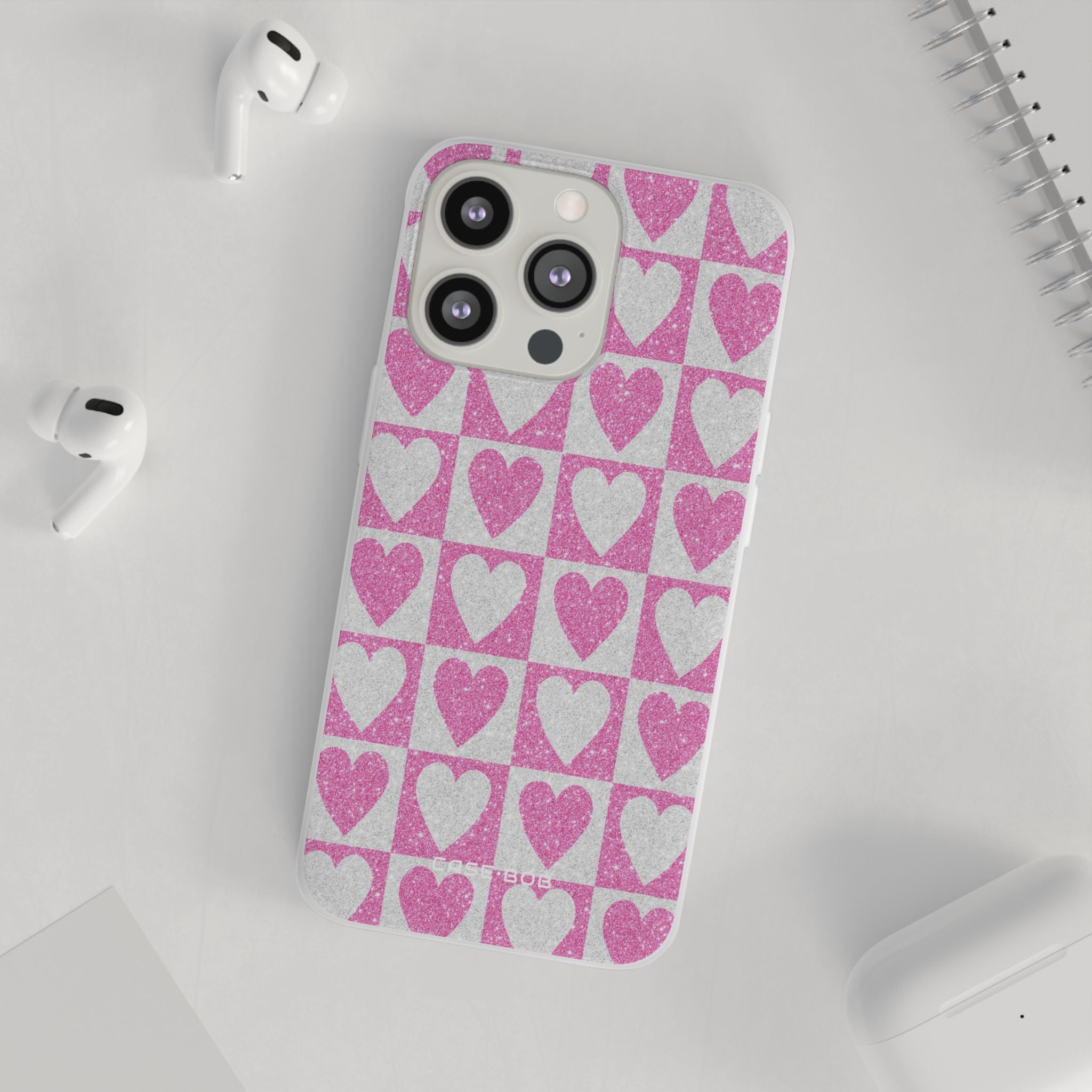 Glitter Heart Grid iPhone 13 Pro - Soft