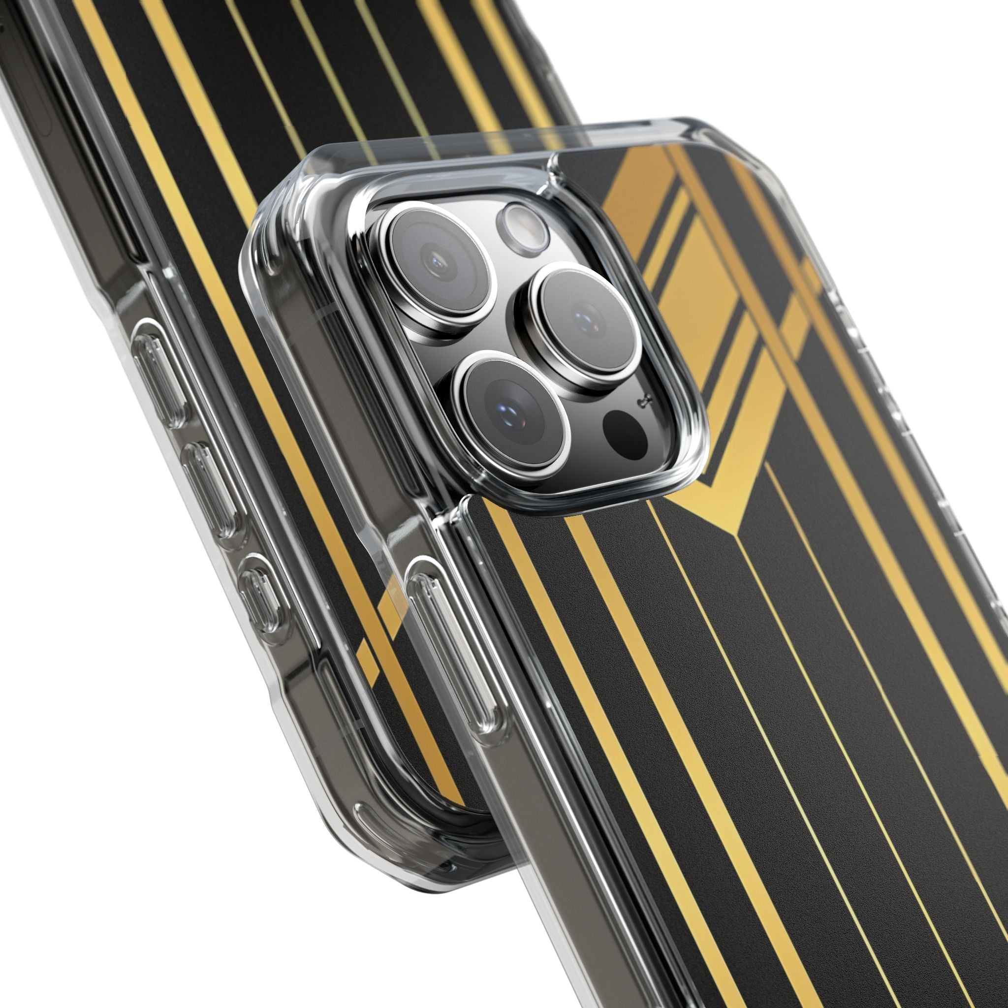 Golden Geometric Symphony iPhone 16 - Impact Clear+