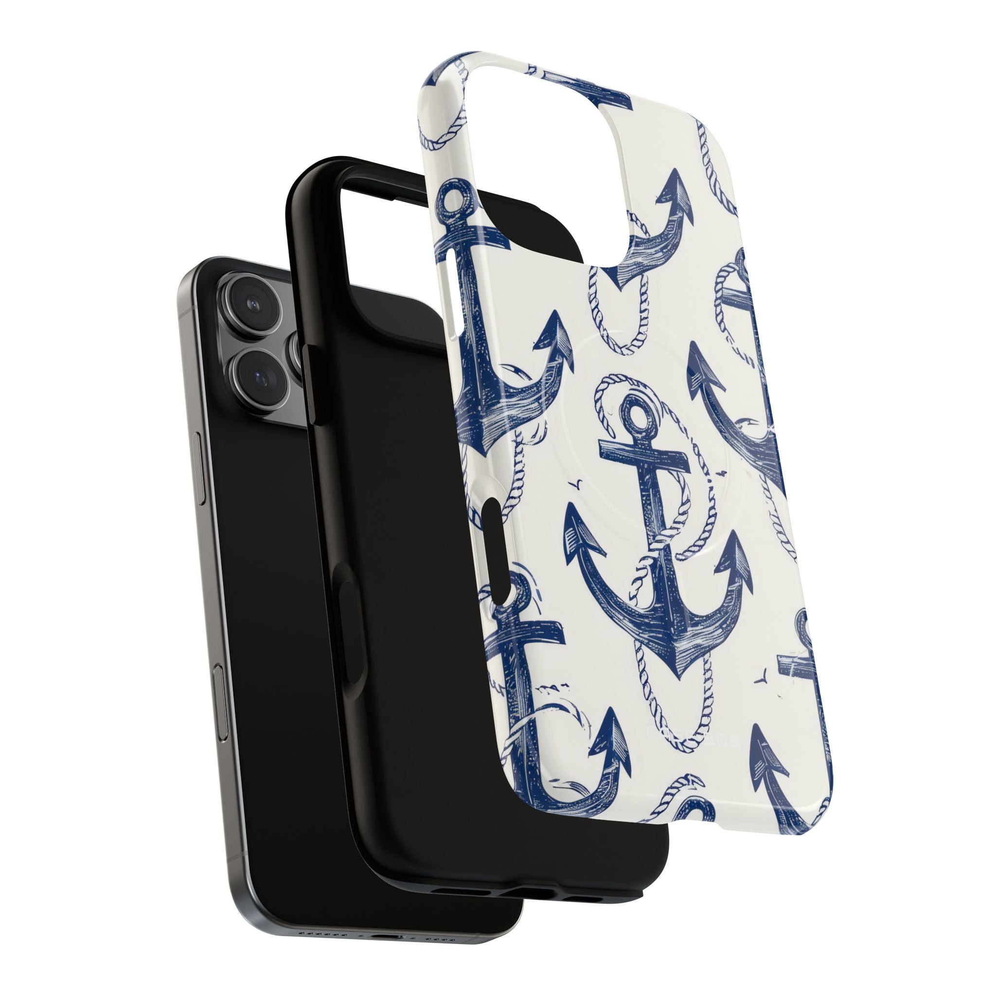 Navy Anchor Loop iPhone 16 Pro Max Case - Tough+