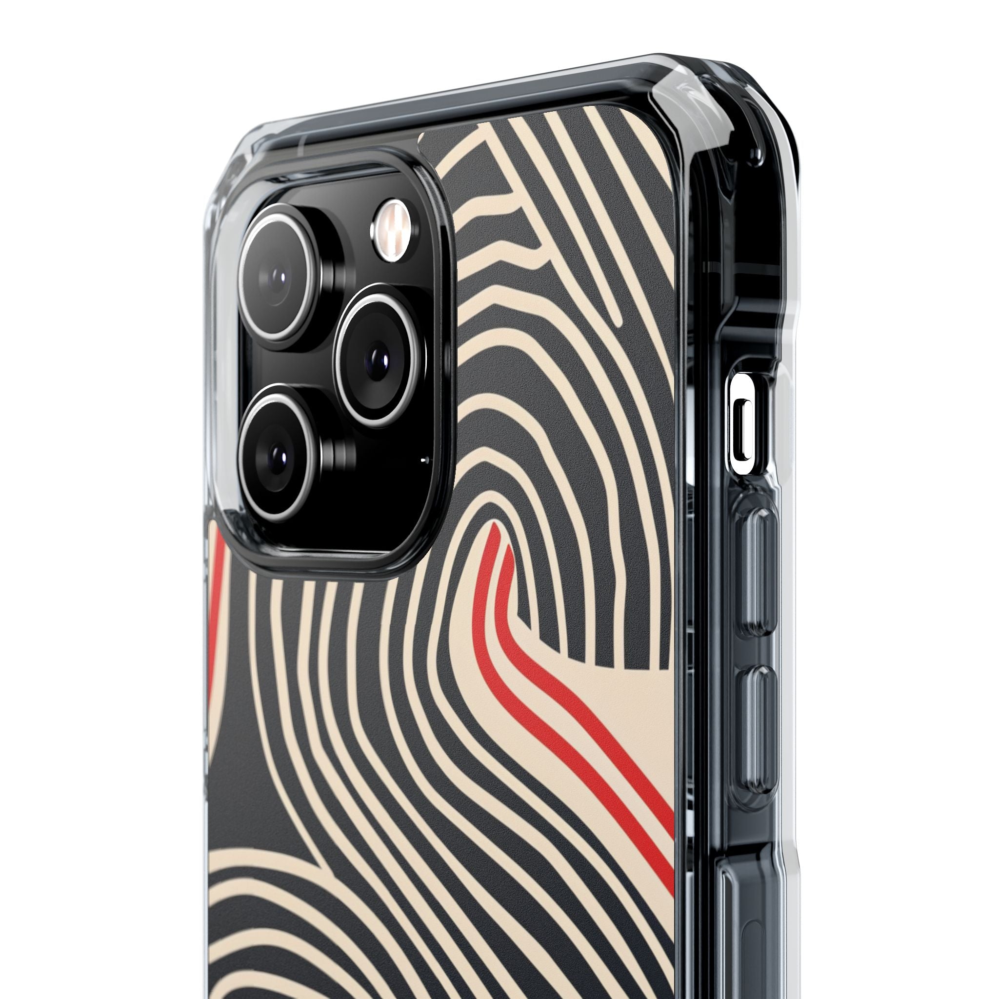 Wavy Red Flow iPhone 14 - Impact Clear+