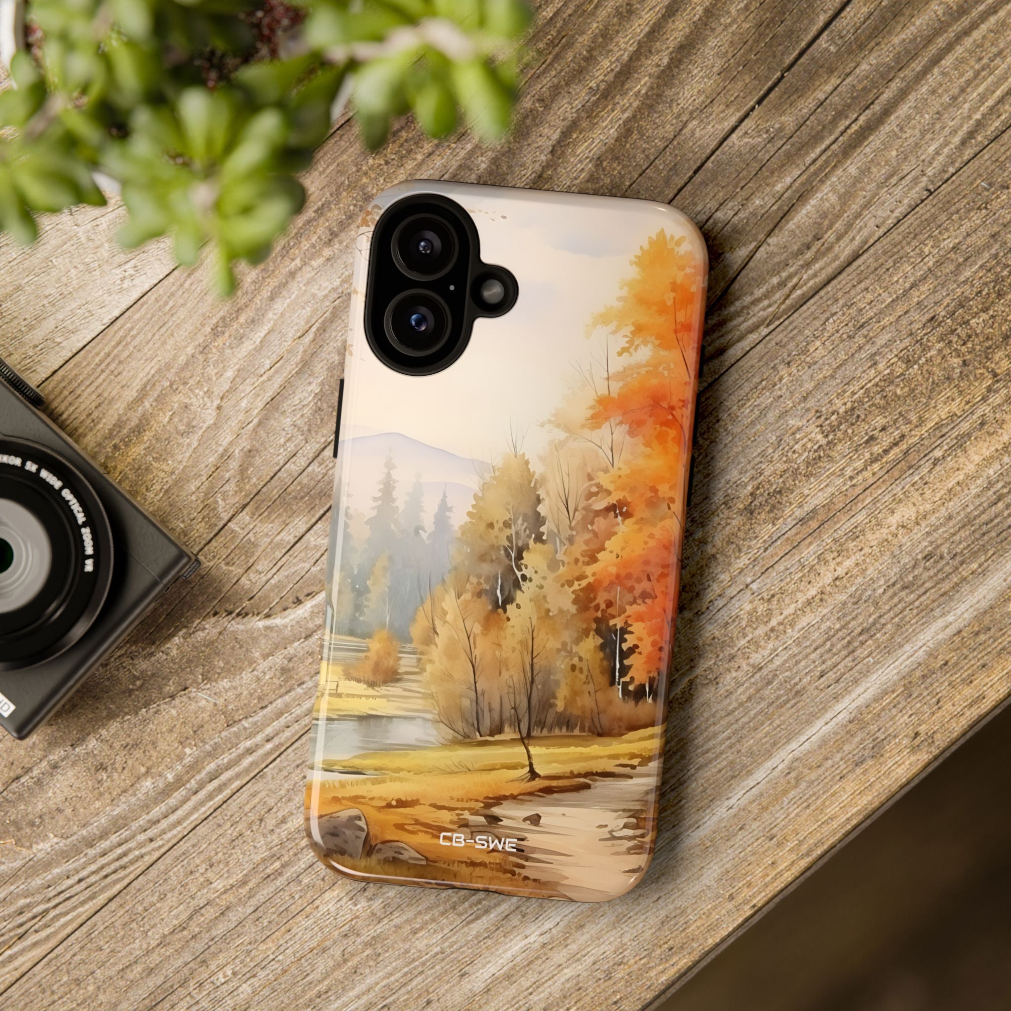 Golden Leaves Drift - iPhone Case