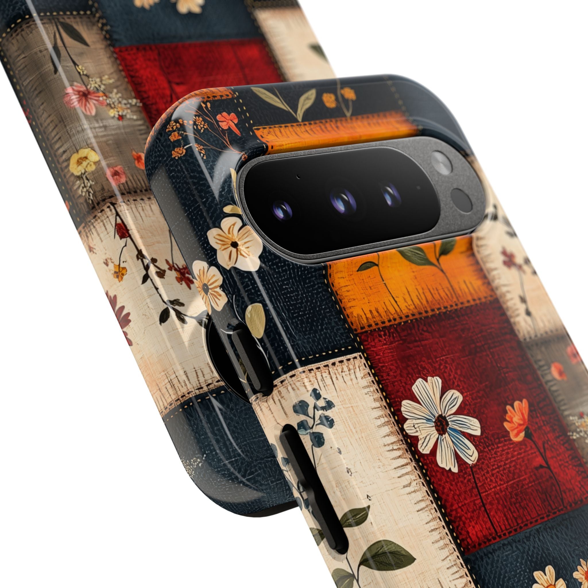Patchwork Blooms Google Pixel 9 Pro Case - Tough