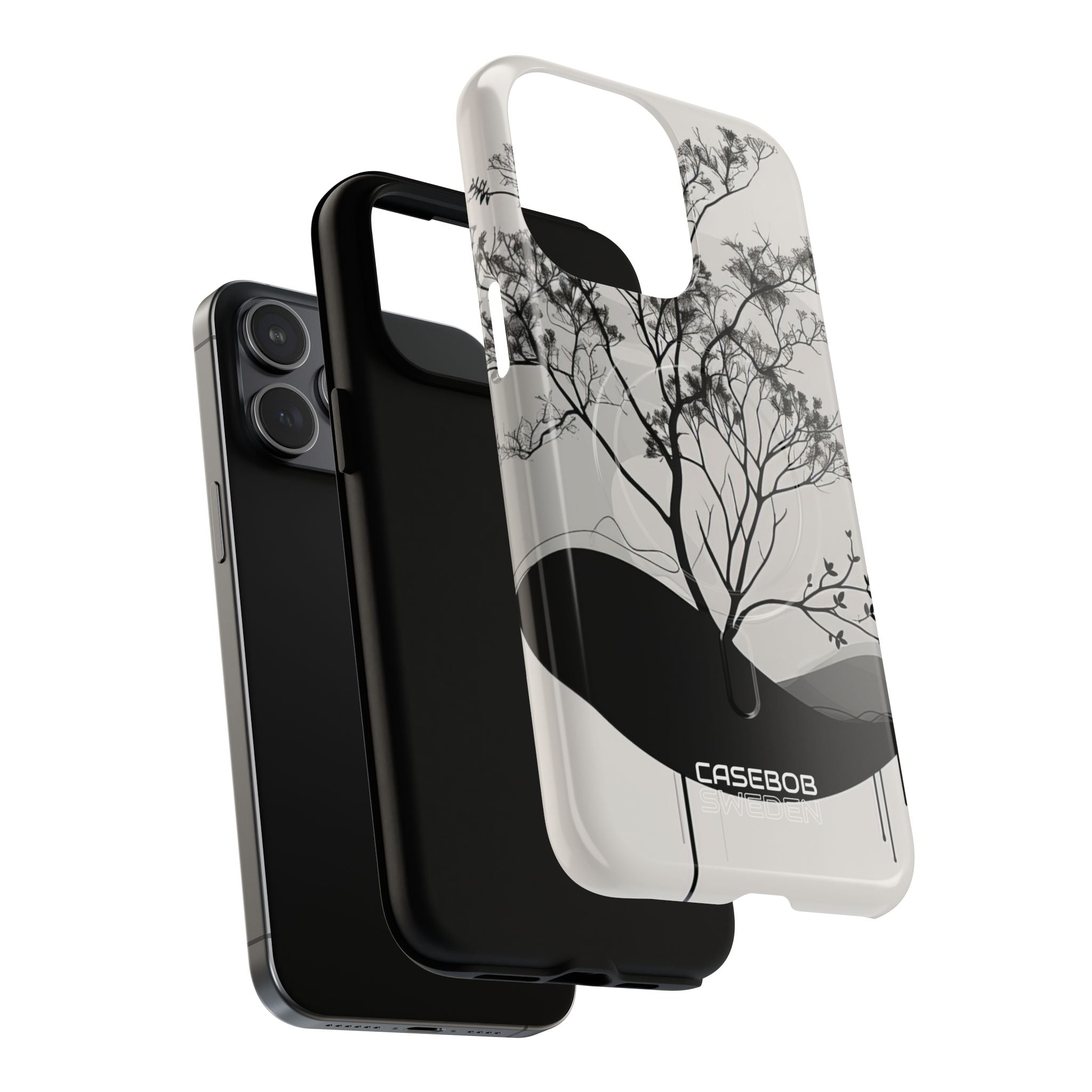 Monochrome Drip Tree iPhone 15 - Tough+