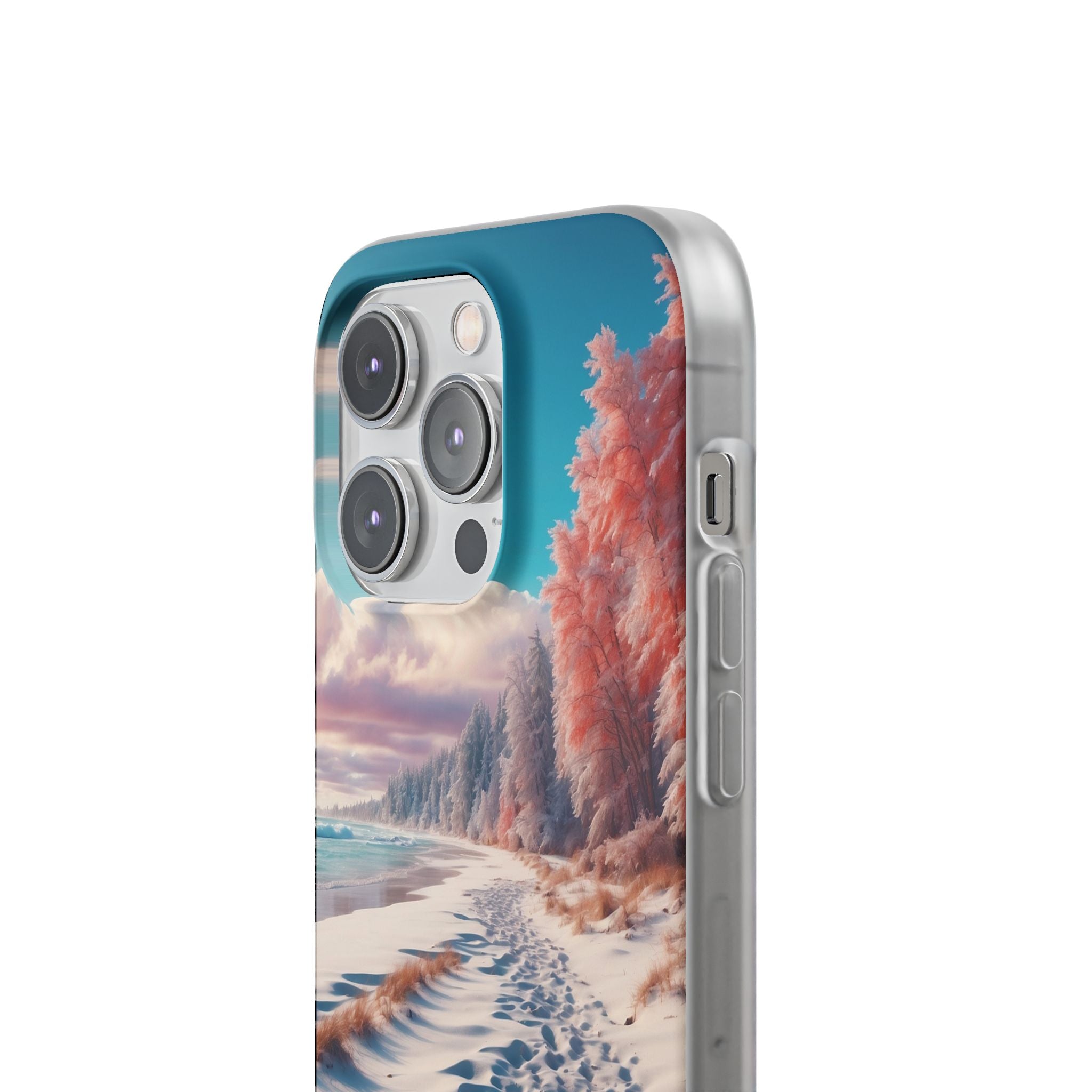 Snowy Footprints iPhone 14 Pro Case - Soft