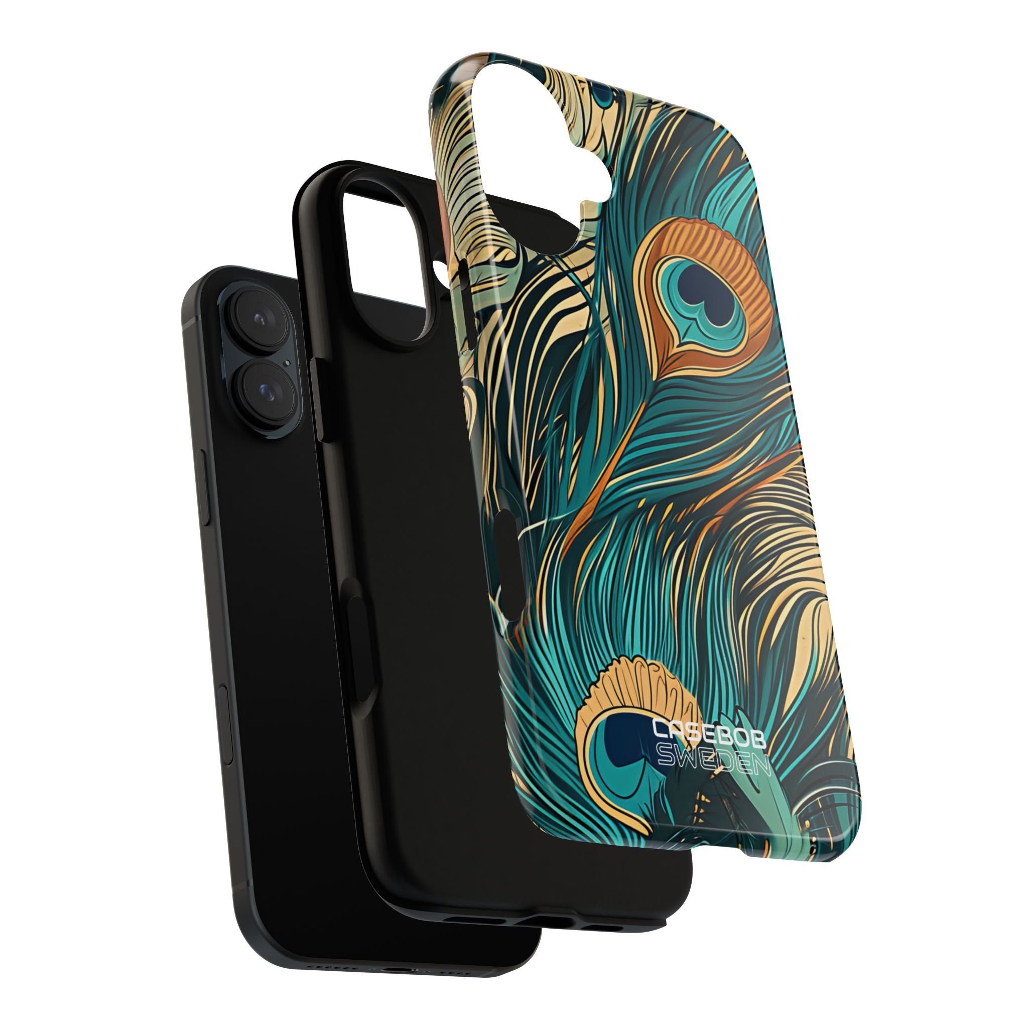 Peacock Feather Whirl iPhone 16 - Tough