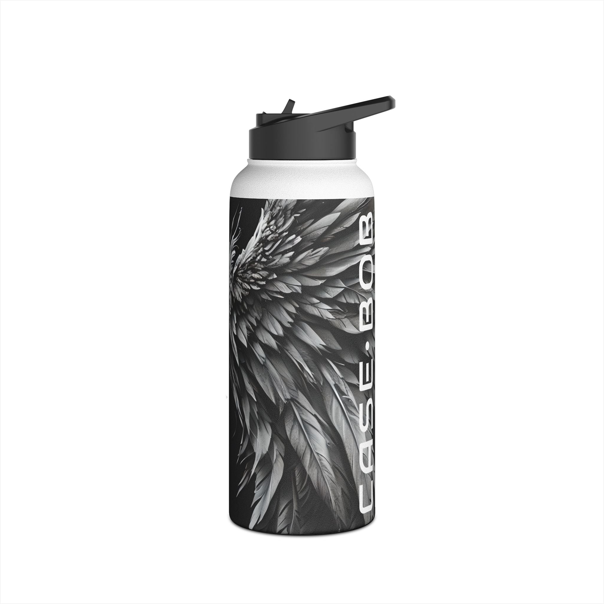 Crimson Silver Wings - Stainless Steel Water Bottle