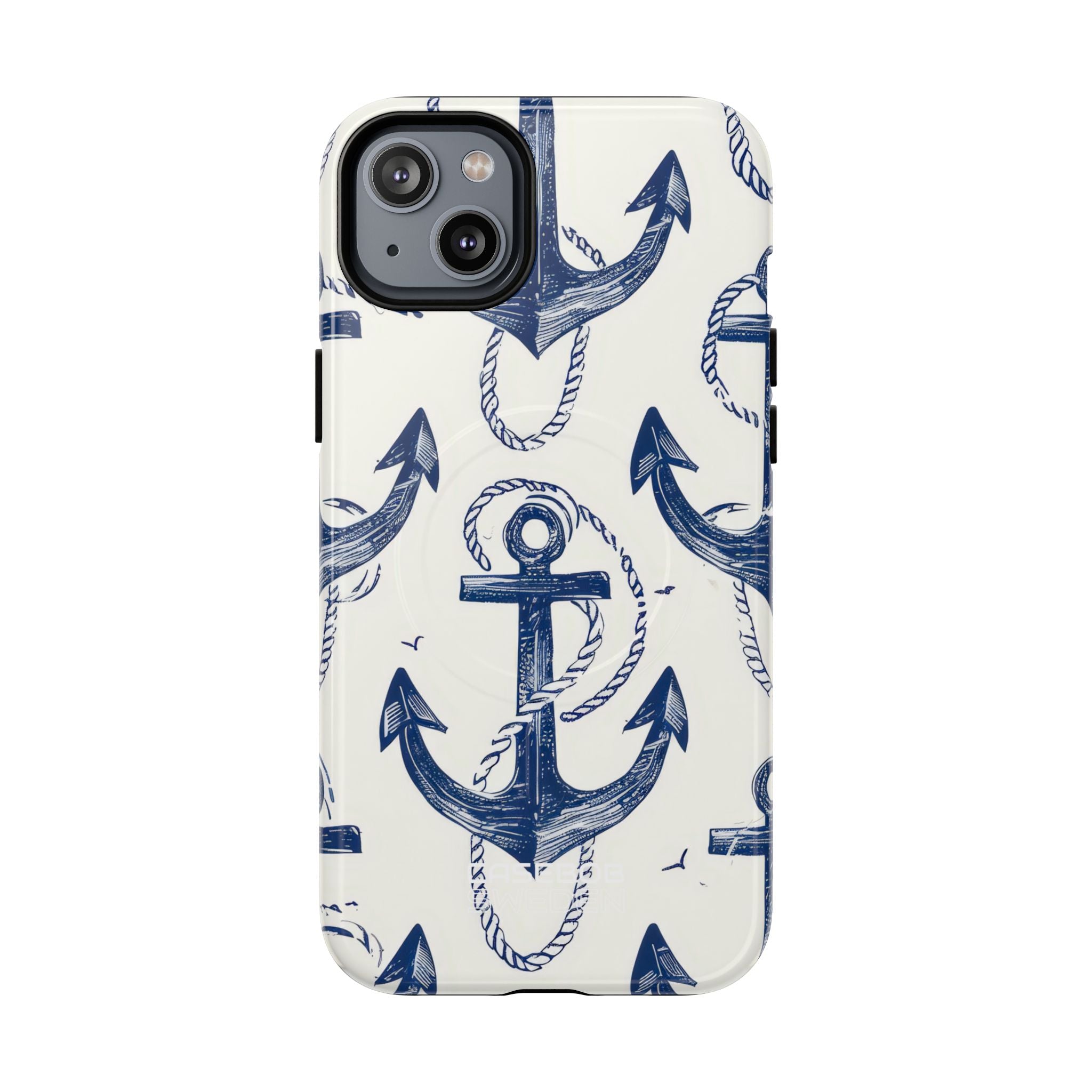 Navy Anchor Tapestry iPhone 14 - Tough+