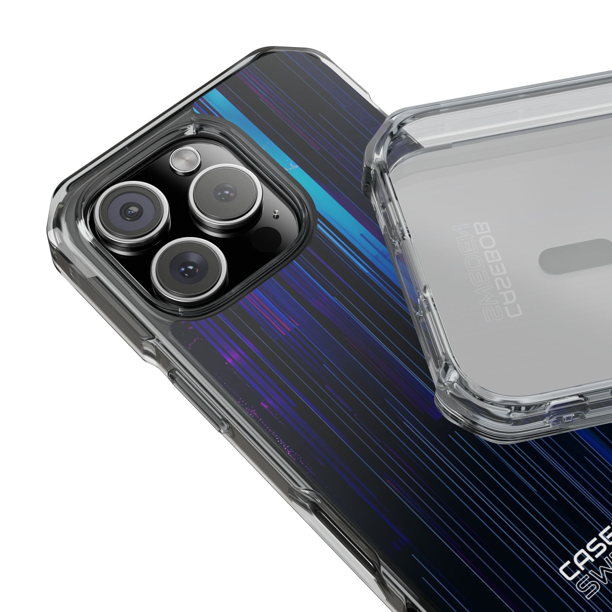 Neon Glitch Stripes iPhone 16 - Impact Clear+