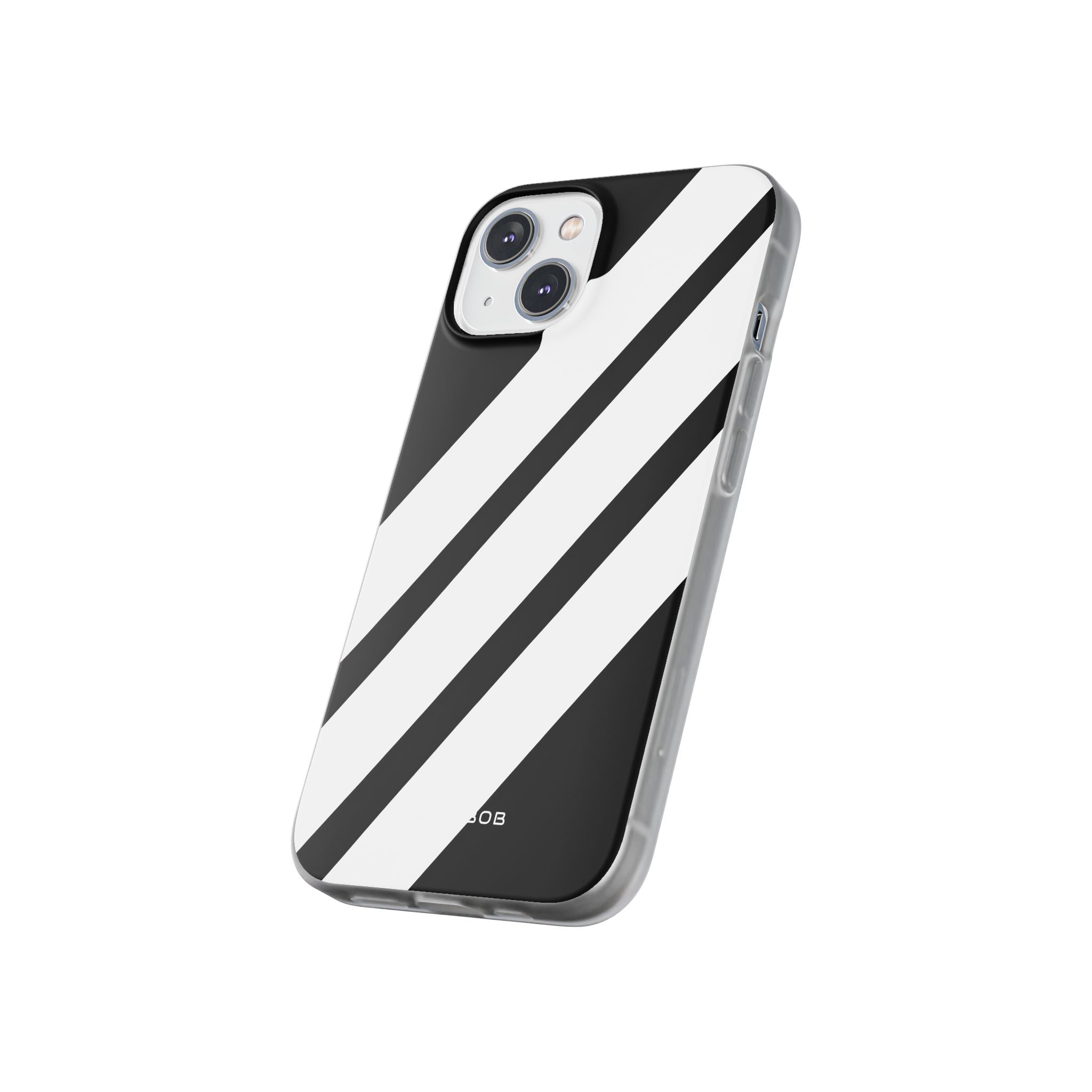 Diagonal Bands Noir iPhone 14 Case - Soft