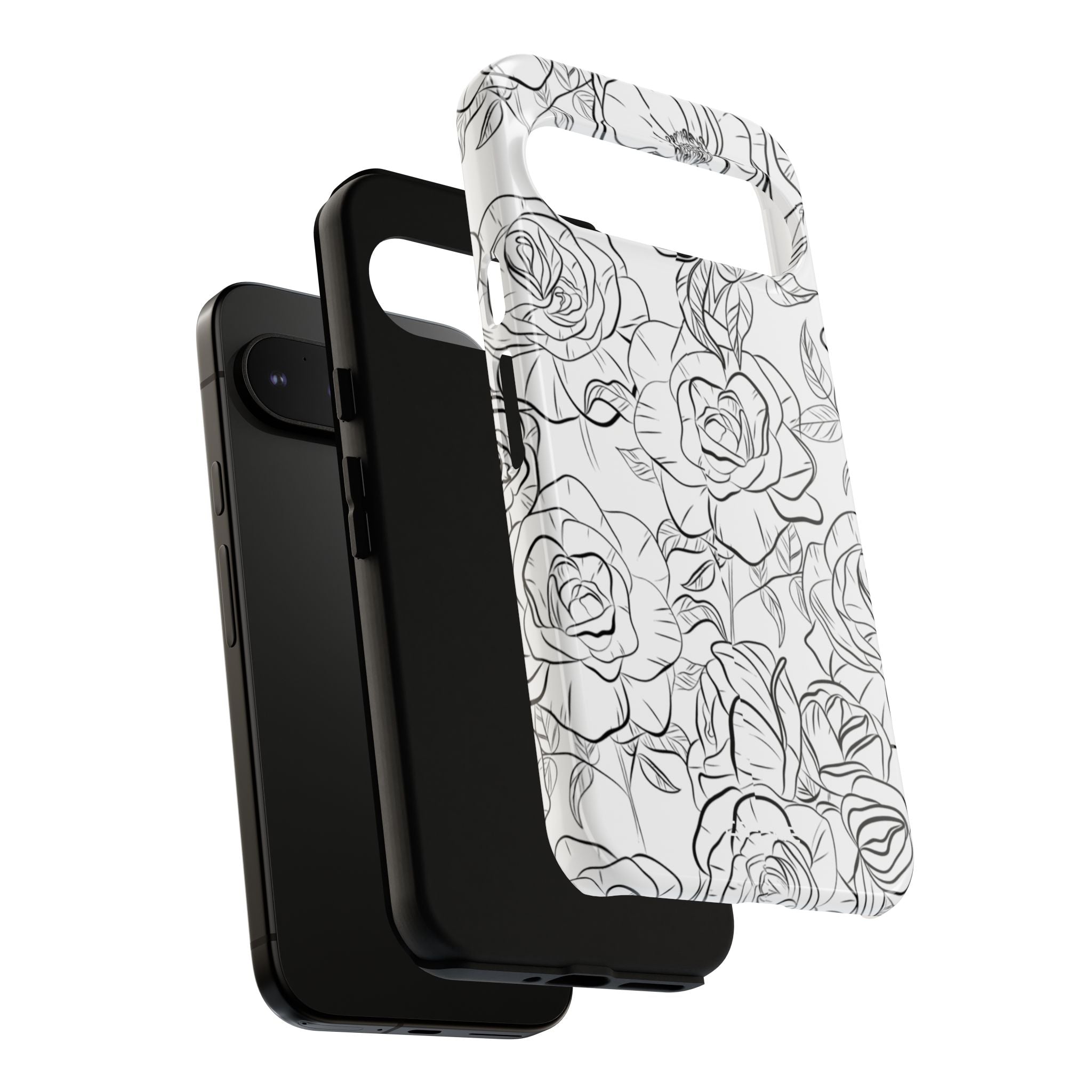 Intricate Rose Sketches - Google Pixel Case