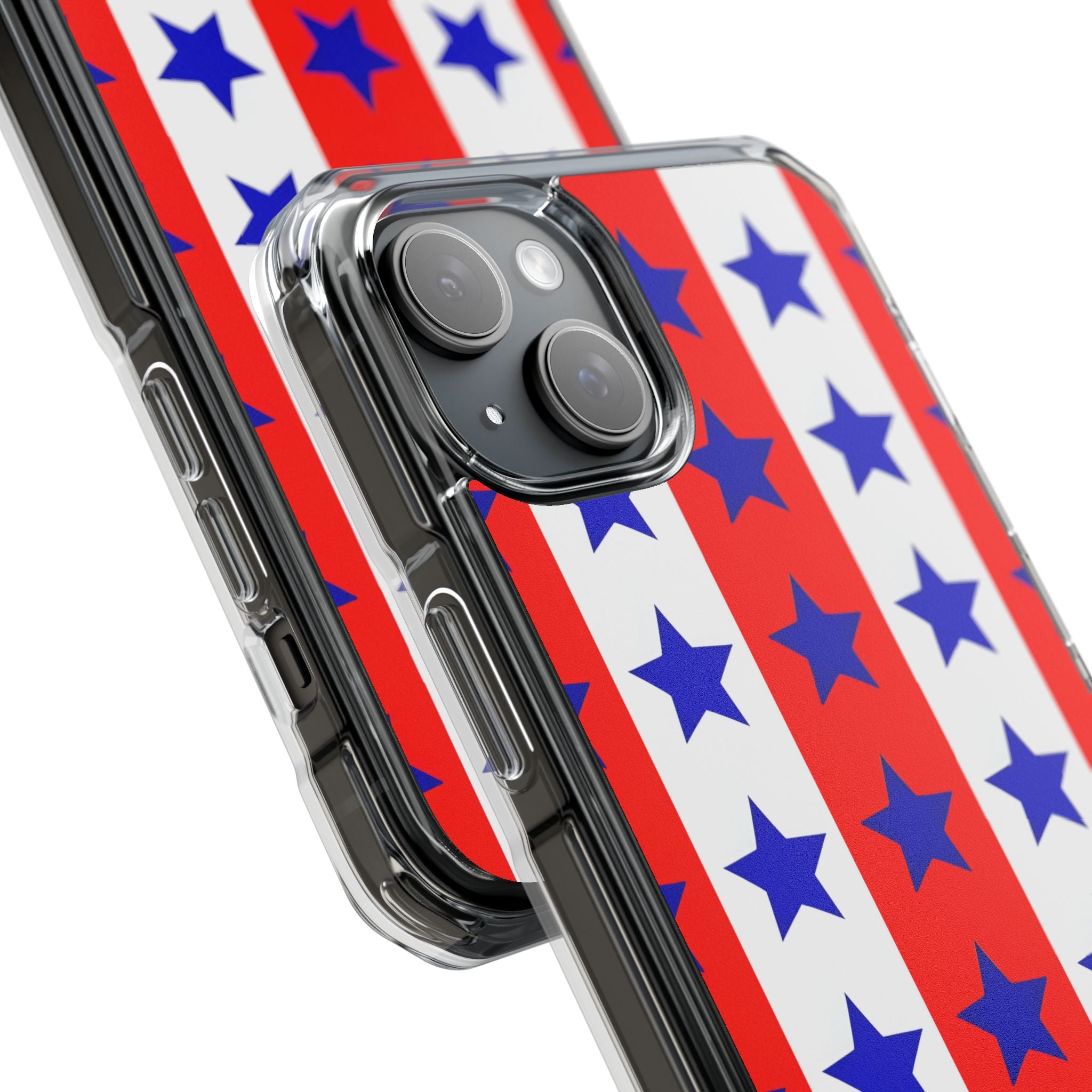 Patriotic American Flag Inspired Seamless iPhone 15 - Impact Clear+