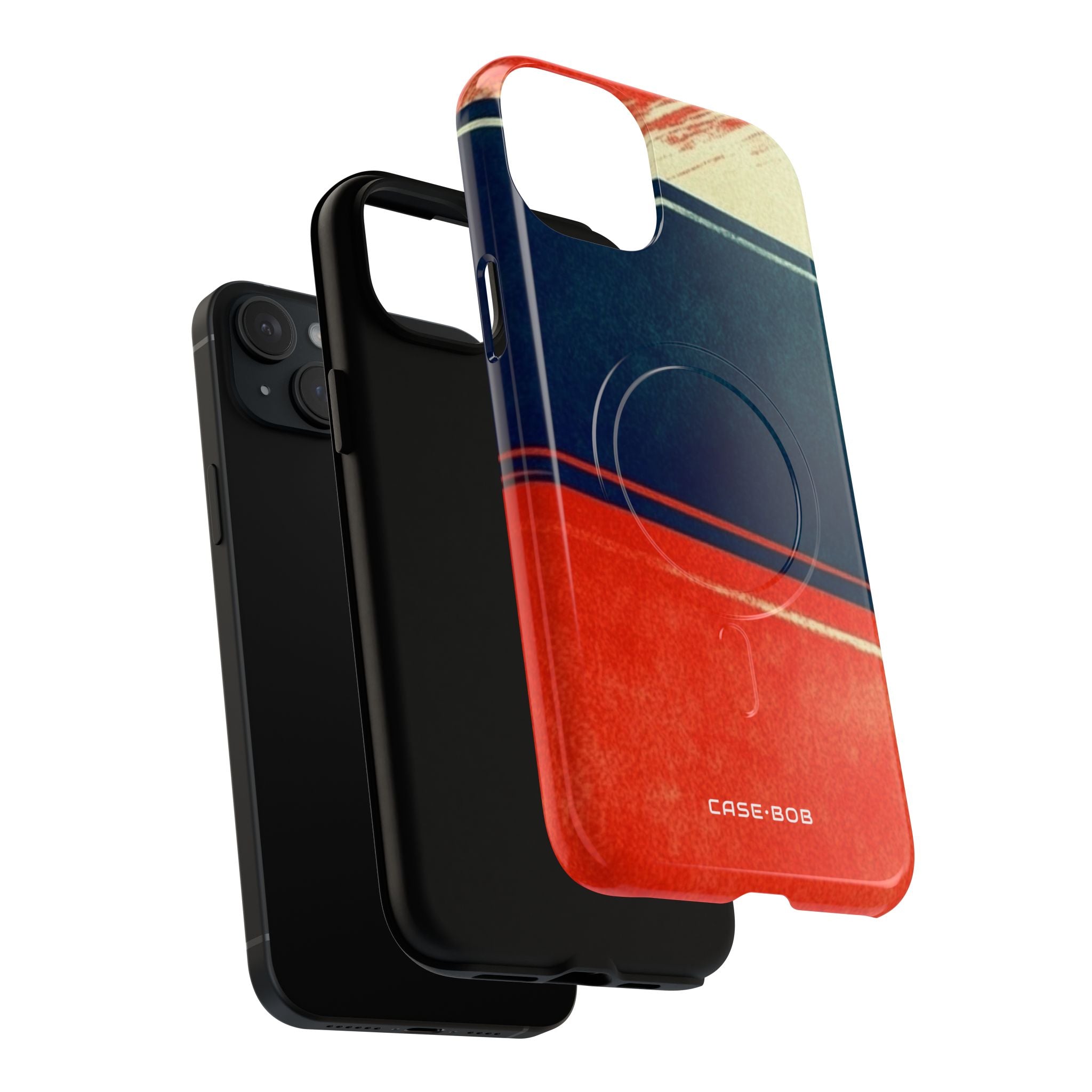 Blue Diagonal Motion iPhone 15 Plus Case - Tough+