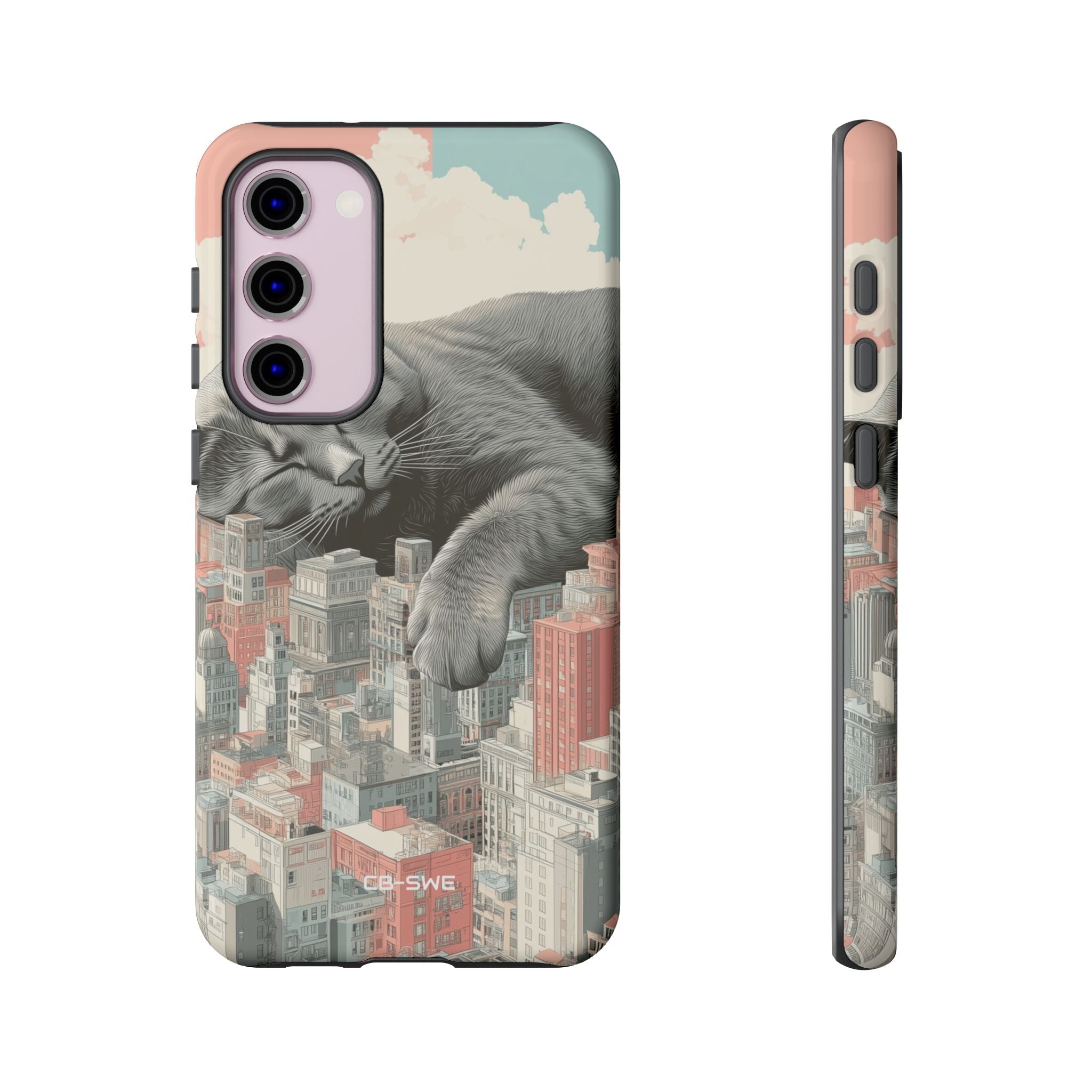 Cat Rests Over City - Samsung Case