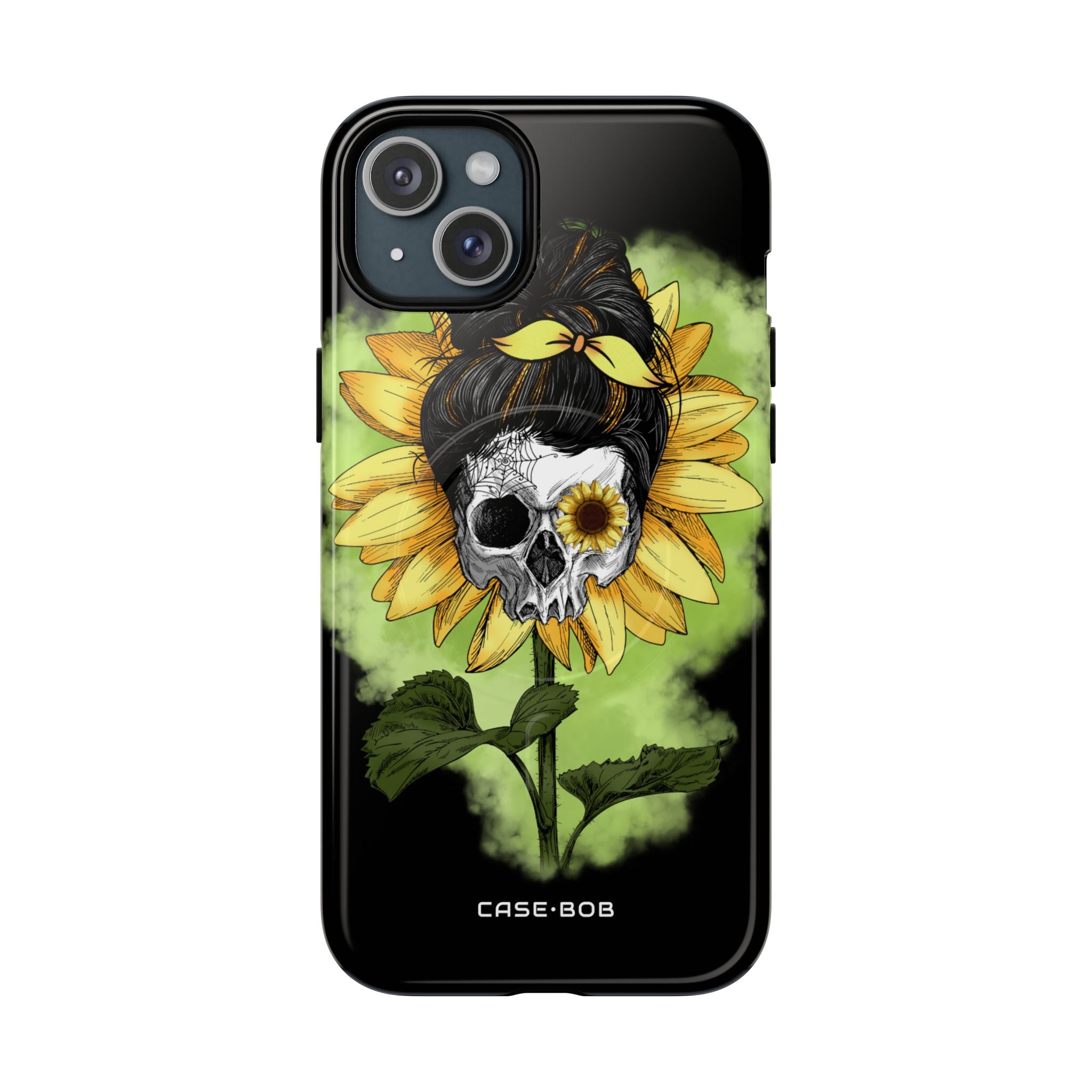 Sunflower Skull iPhone 15 Plus Case - Tough+