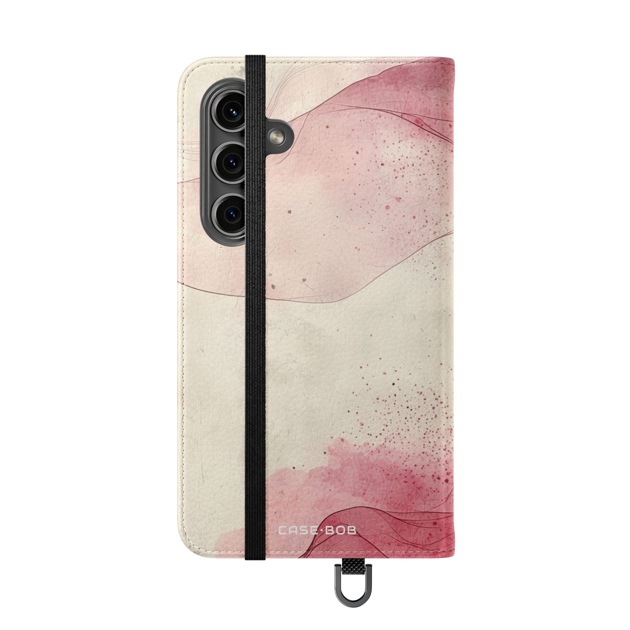 Crimson Ribbon Waves - Samsung S24 Case - Wallet
