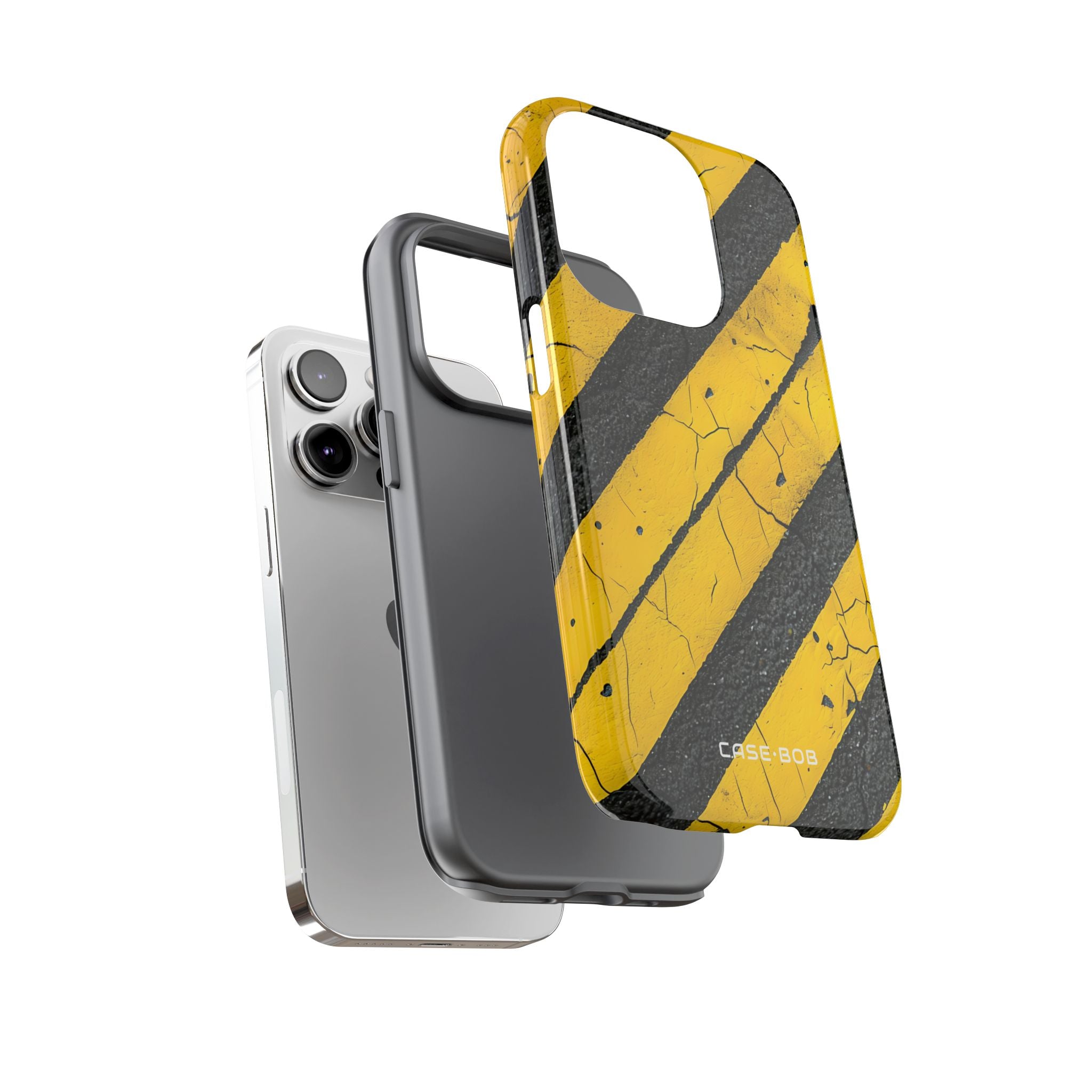 Yellow Stripe Distress iPhone 14 Pro Case - Tough