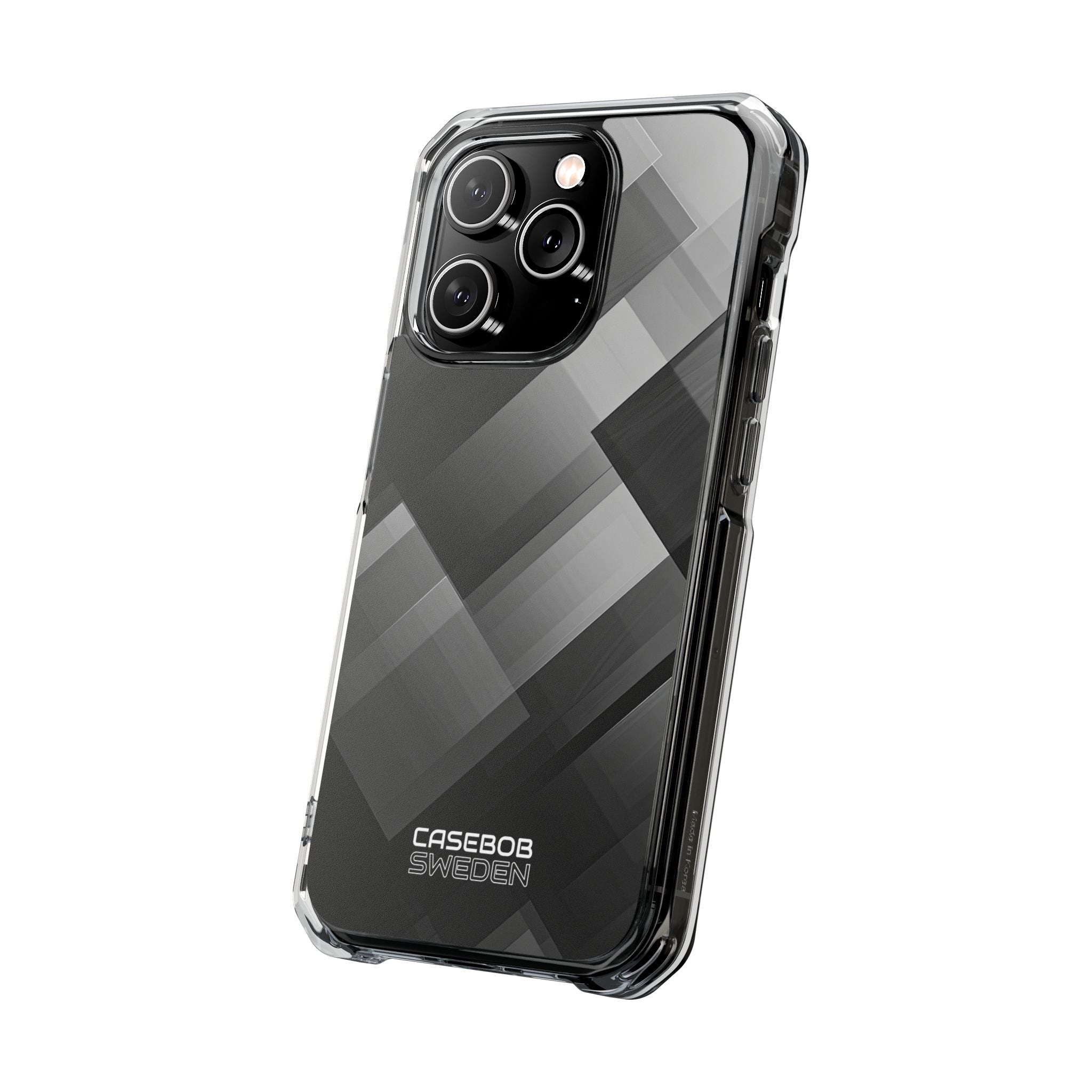 Grayscale Geometric Layers iPhone 14 - Impact Clear+