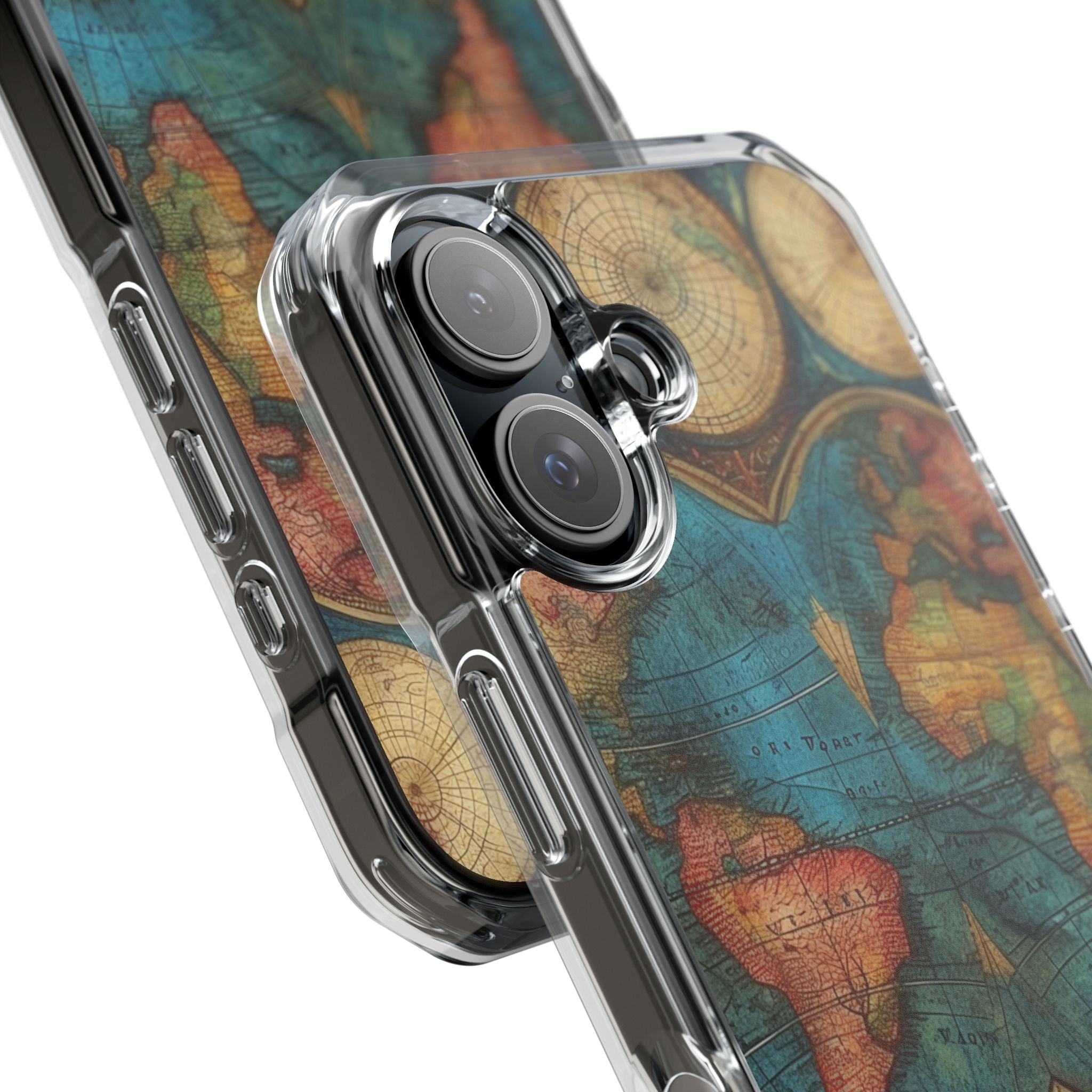 Vintage World Map iPhone 16 - Impact Clear+
