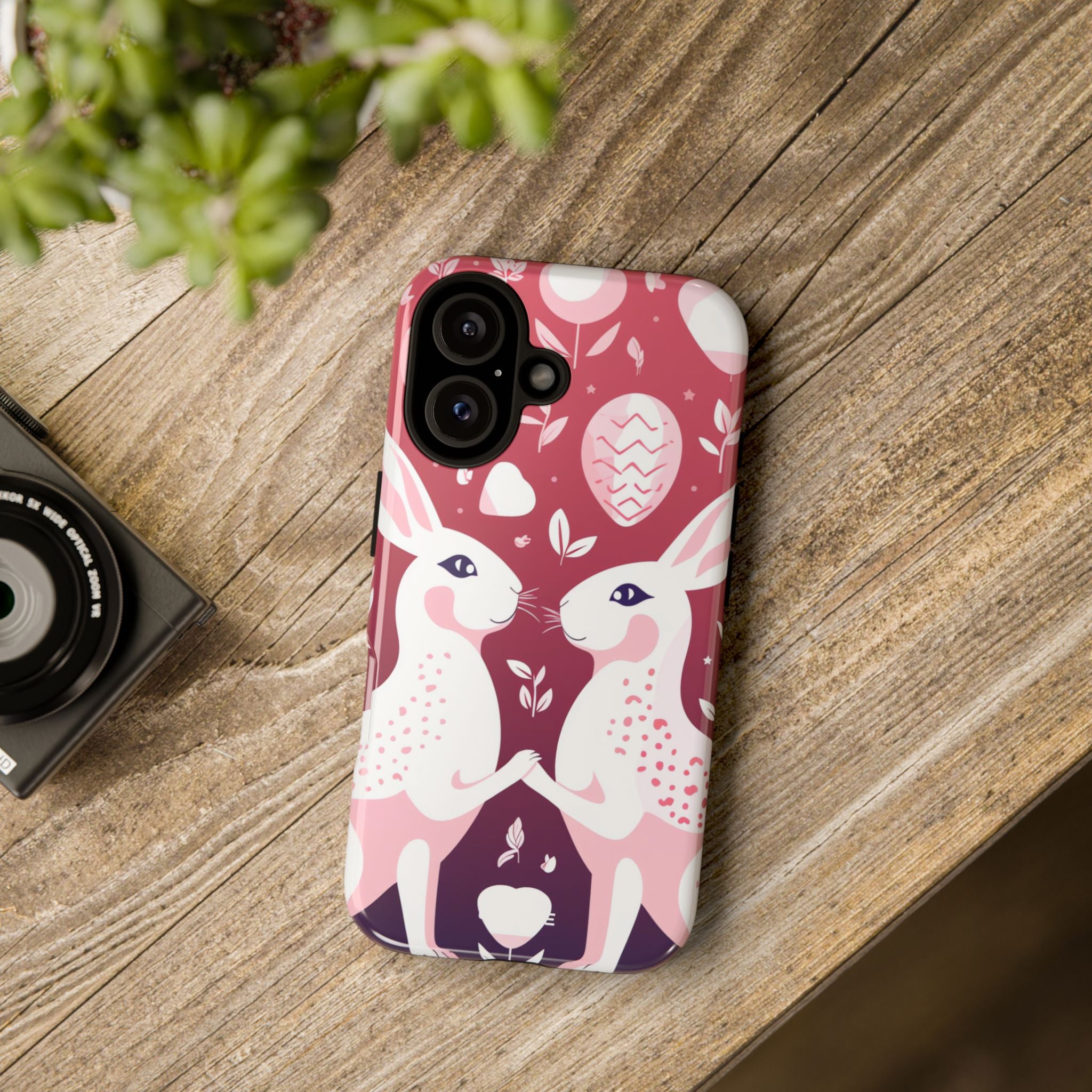 Rabbits Share Joy - iPhone Case