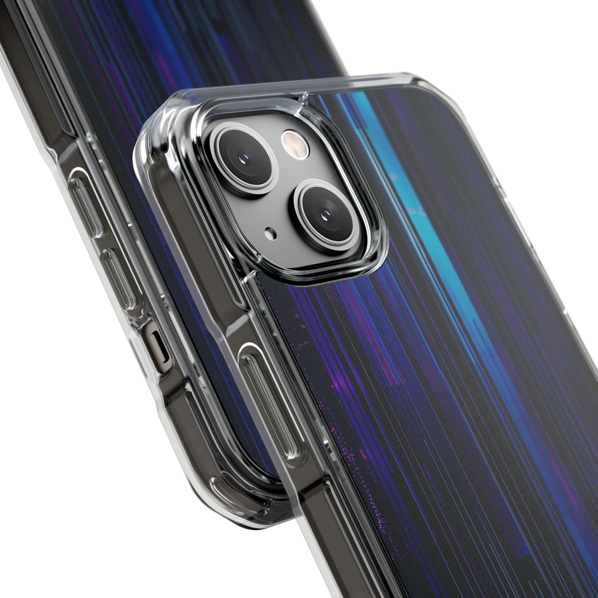Neon Glitch Stripes iPhone 14 - Impact Clear+