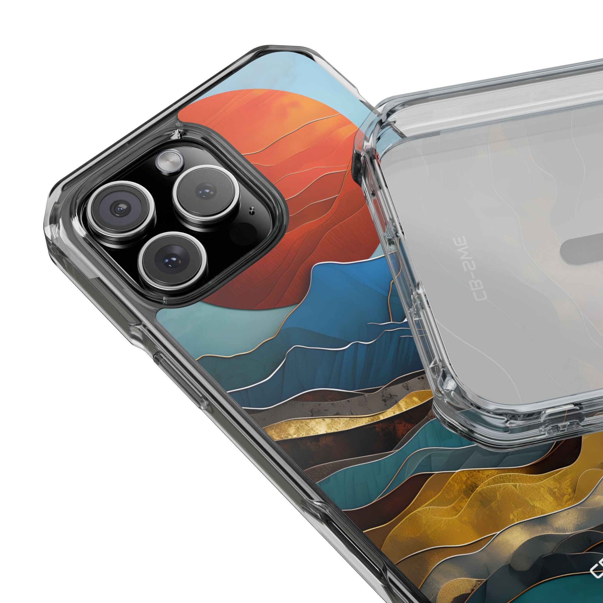 Sunset Geometry Waves iPhone Case - Impact
