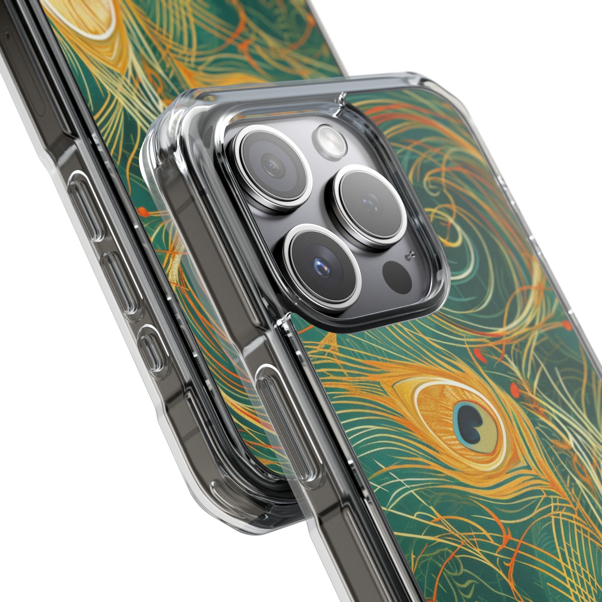Vibrant Peacock Whirl iPhone 15 - Impact Clear+