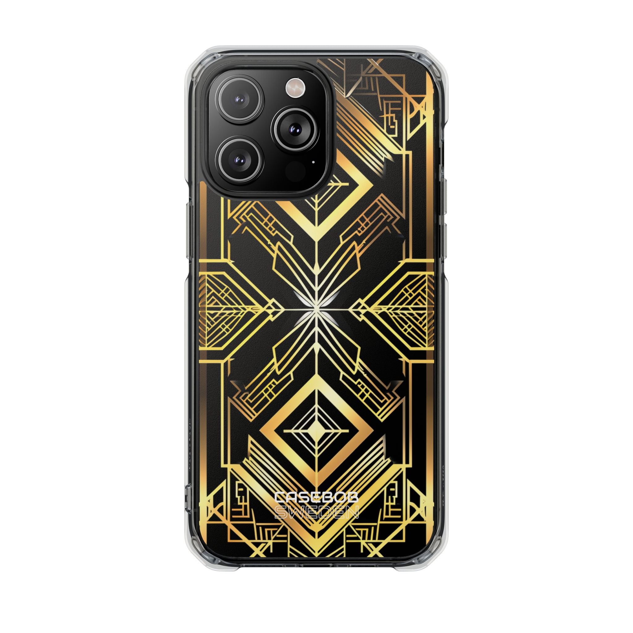 Golden Geometric Symphony iPhone 14 - Impact Clear+