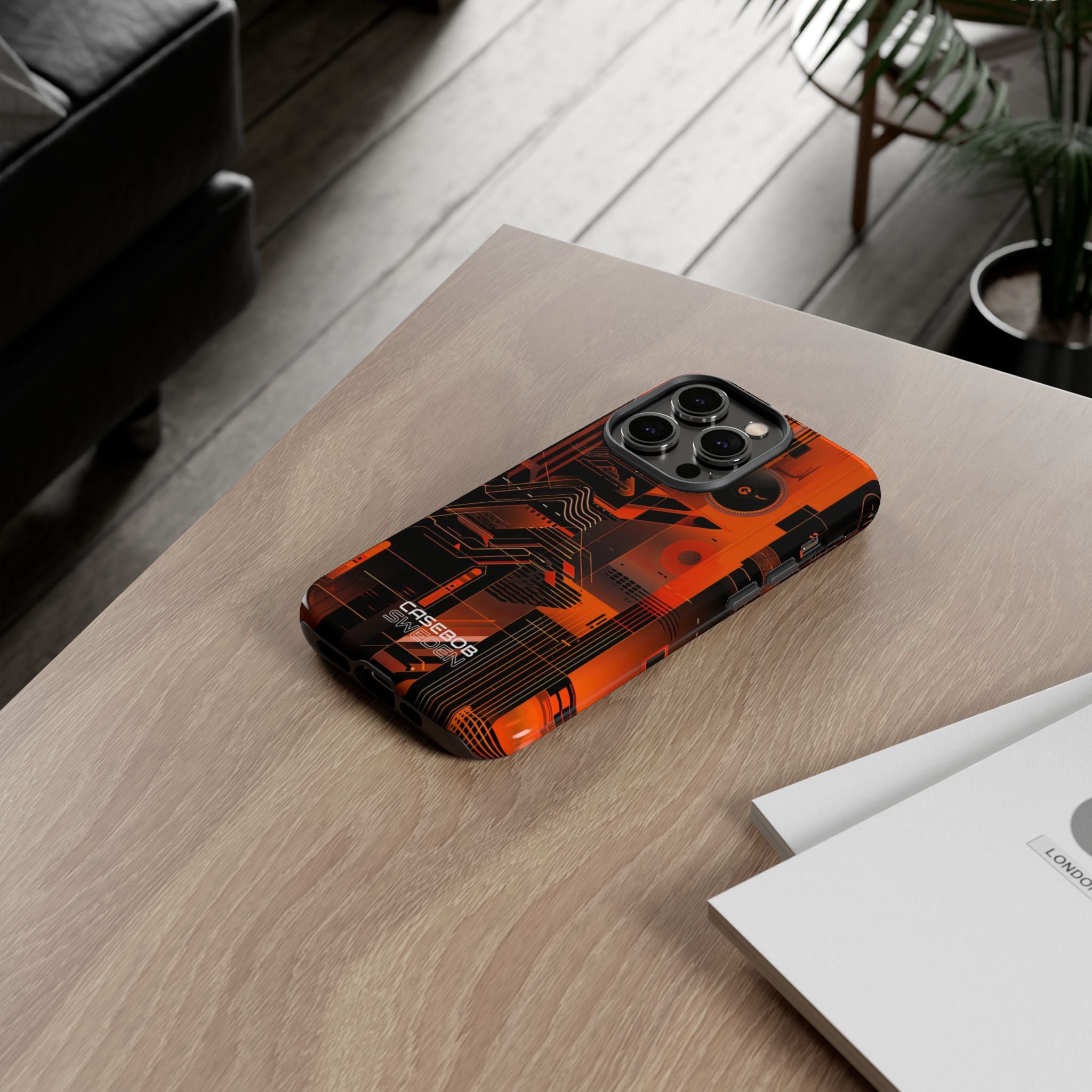 Orange Circuit Dreams iPhone 14 - Resistente