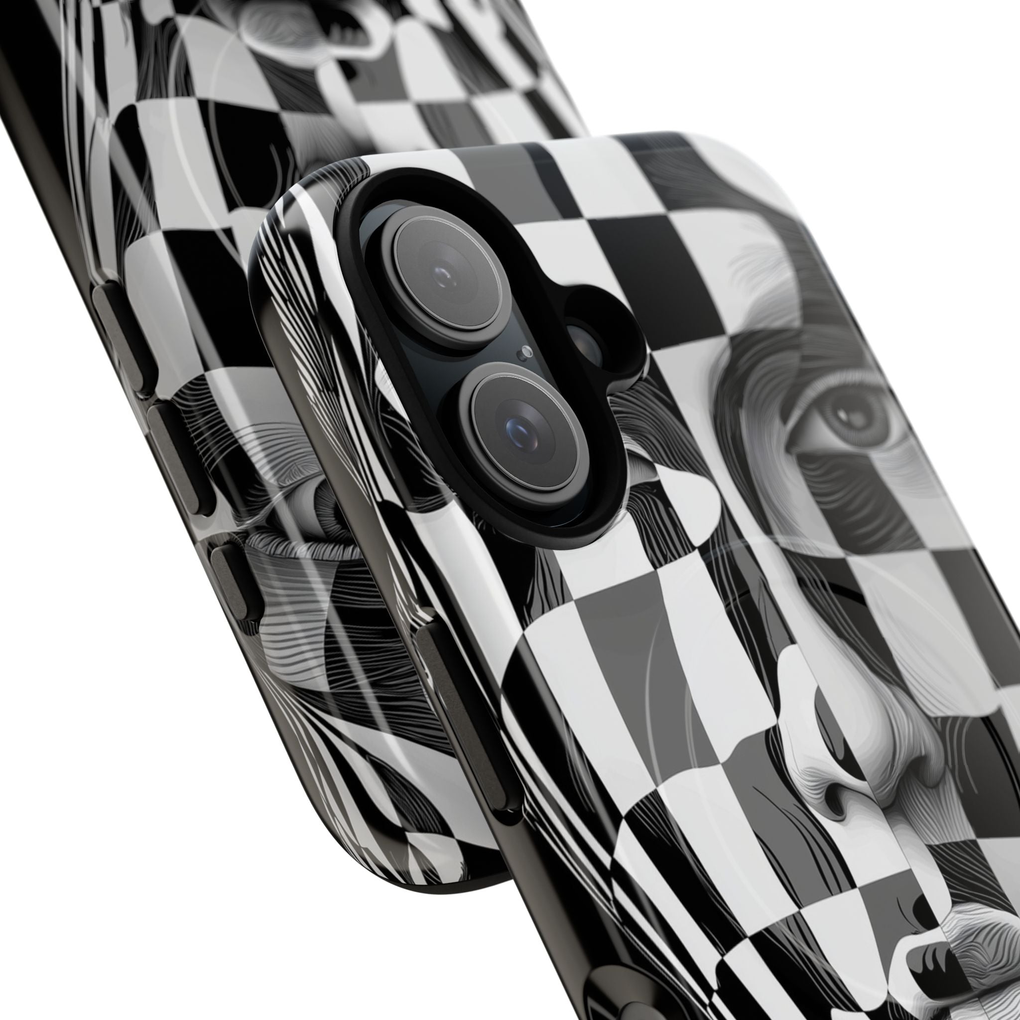 Checkered Face iPhone 16 Case - Tough+