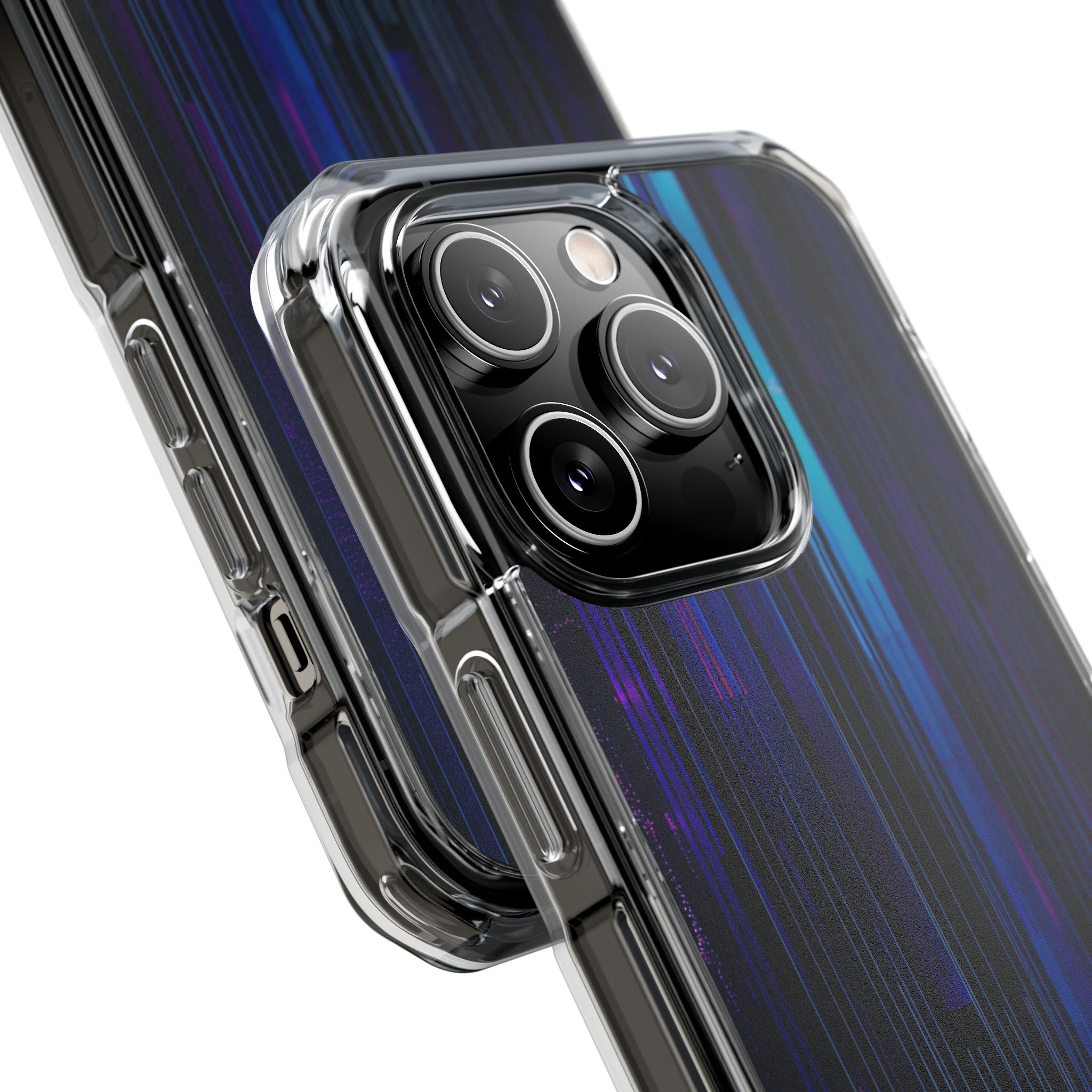 Neon Glitch Stripes iPhone 14 - Impact Clear+