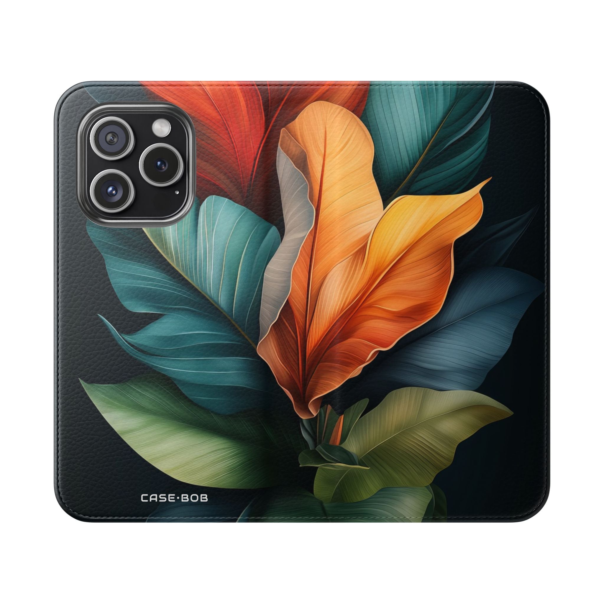 Tropical Ember Leaves - iPhone 15 Pro Case - Wallet