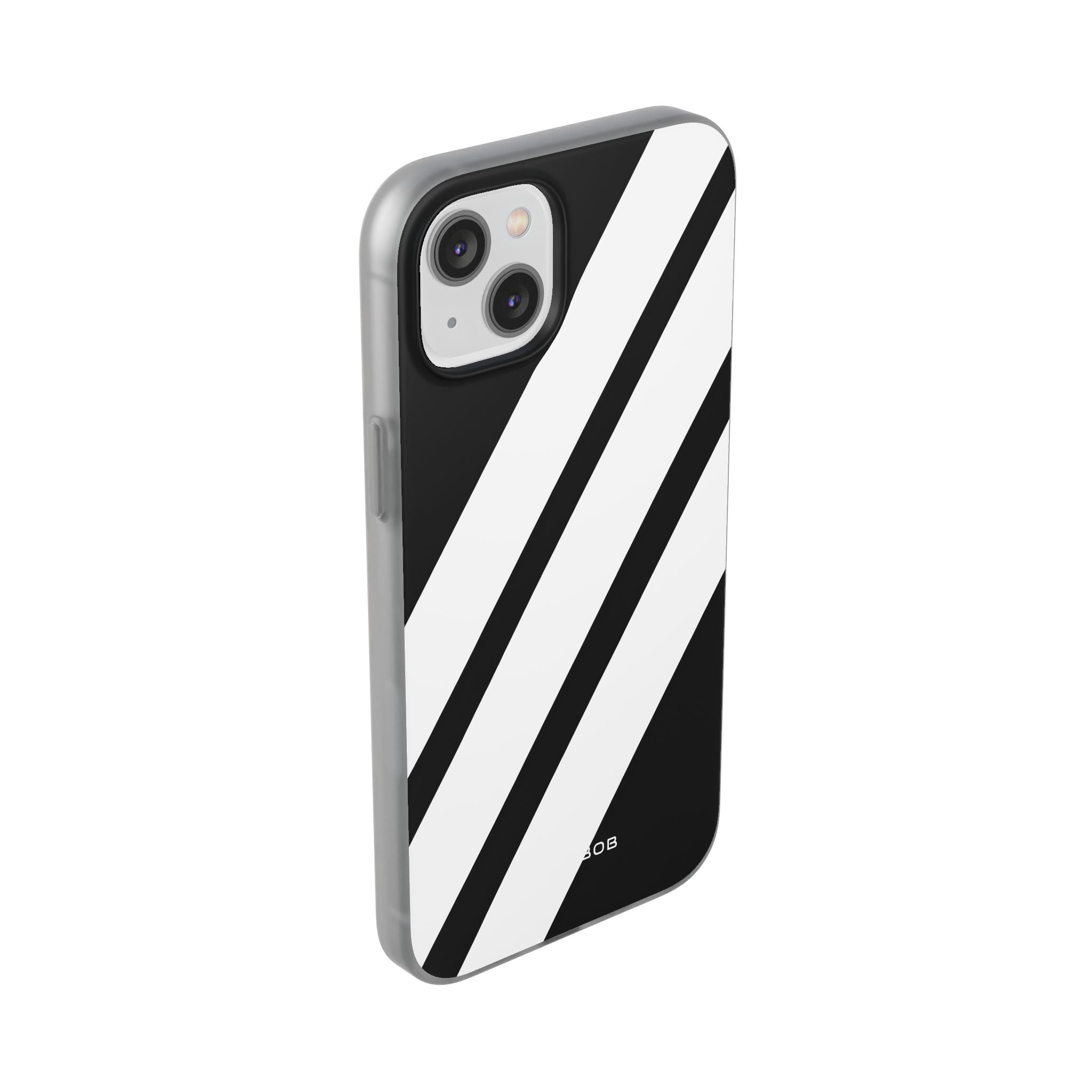Diagonal Bands Noir iPhone 14 Plus Case - Soft