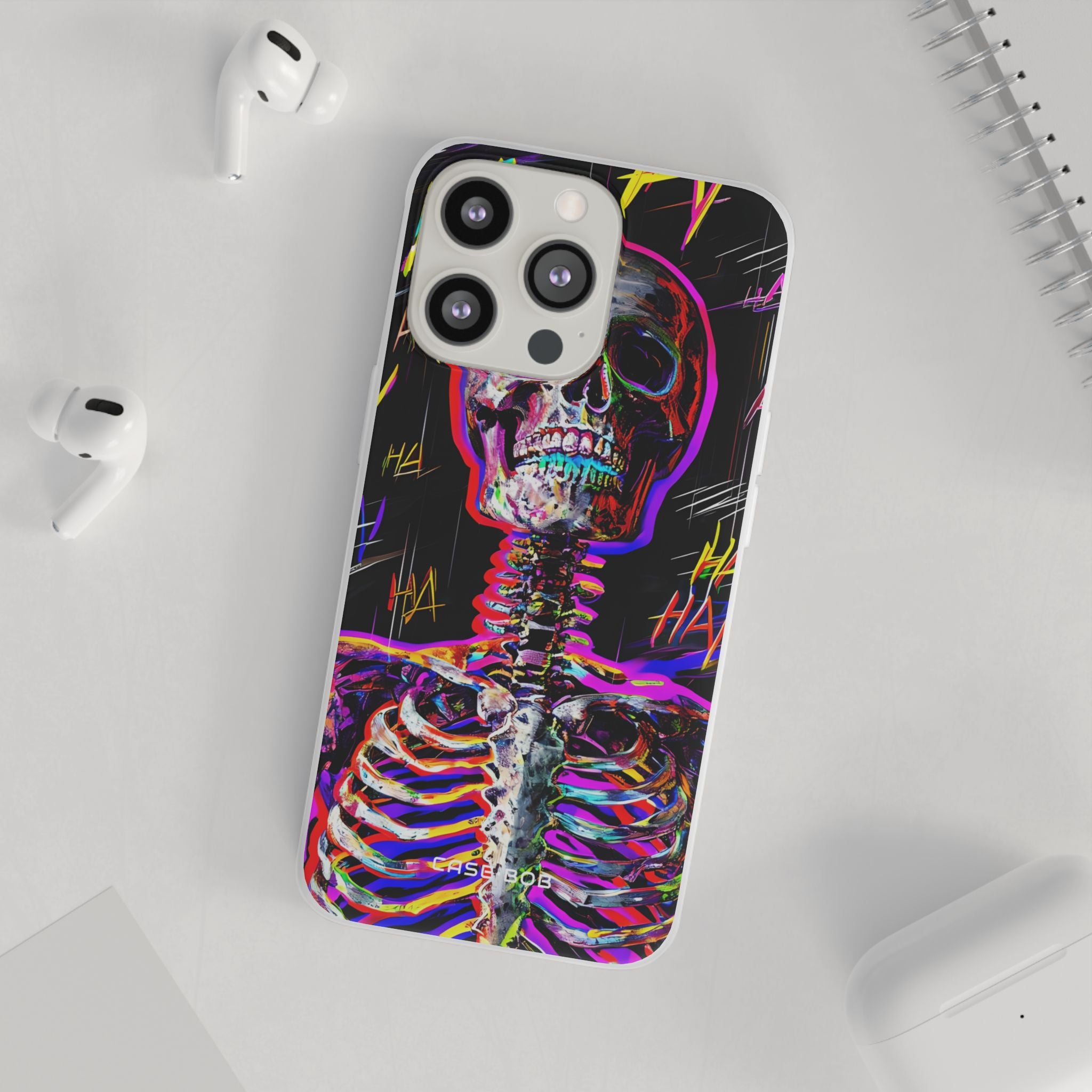 Neon Skeleton Laugh iPhone 13 Pro - Soft