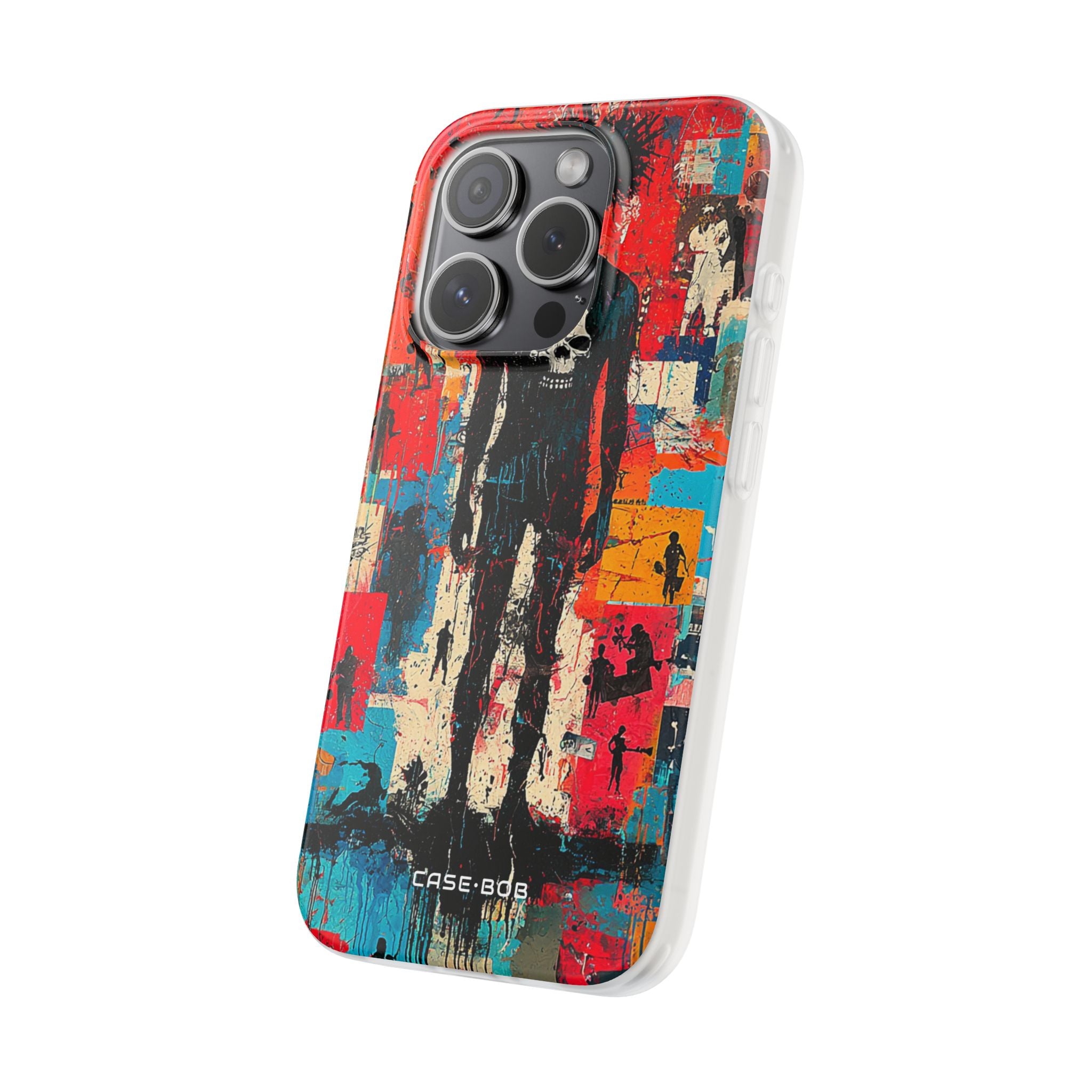 Spiky Skull Silhouette iPhone 15 Pro Case - Soft