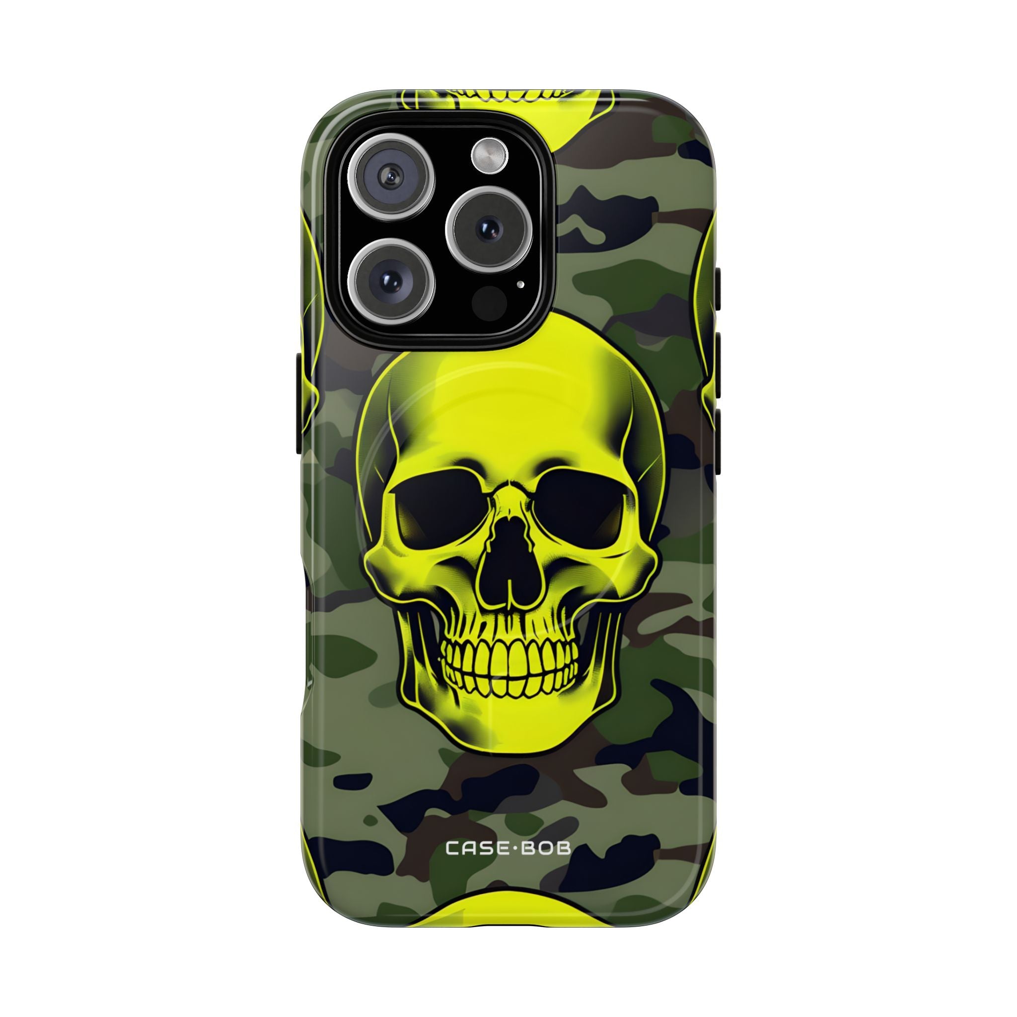 Neon Skull Camo iPhone 16 Pro Case - Tough+