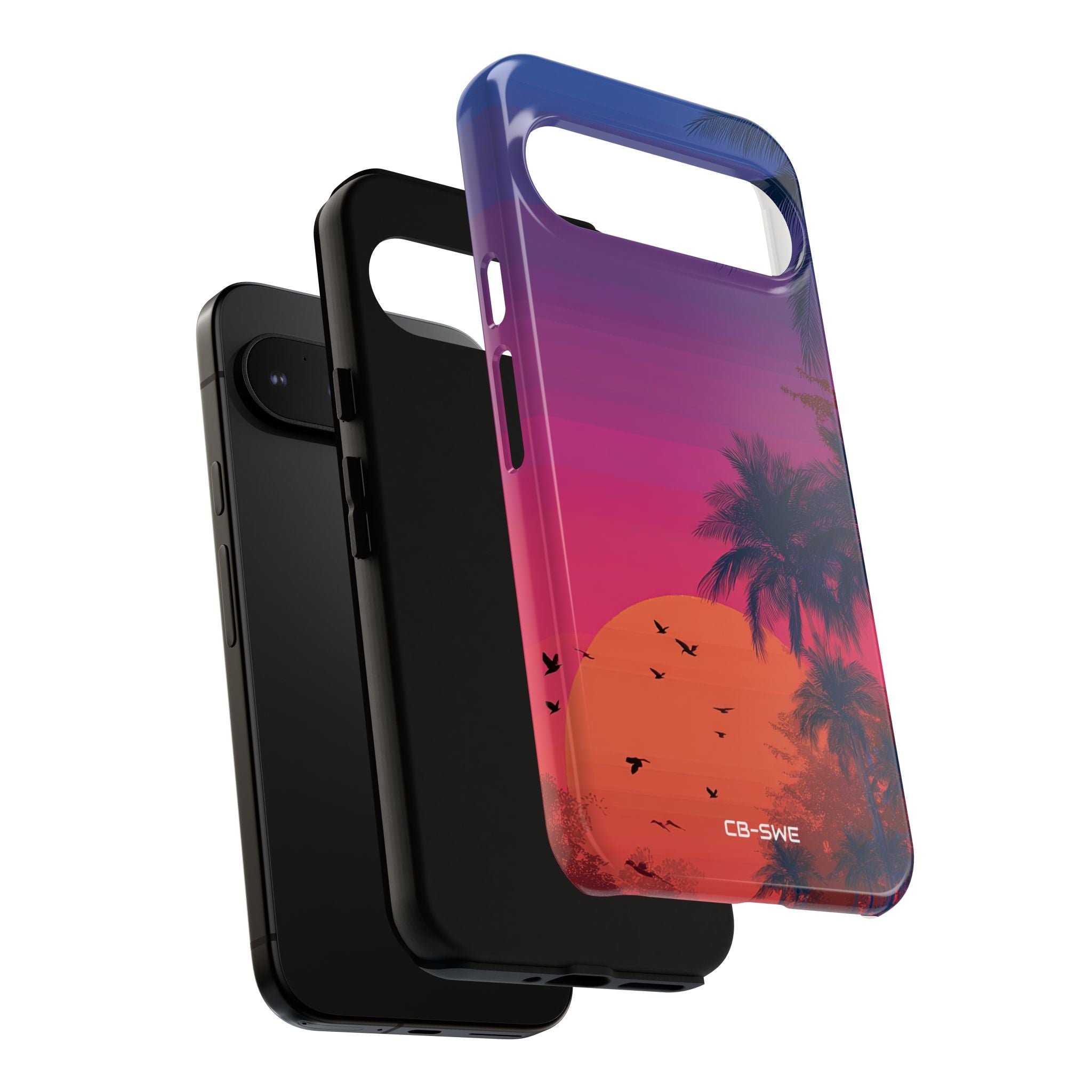 Tropical Sunset Silhouettes - Google Pixel Case