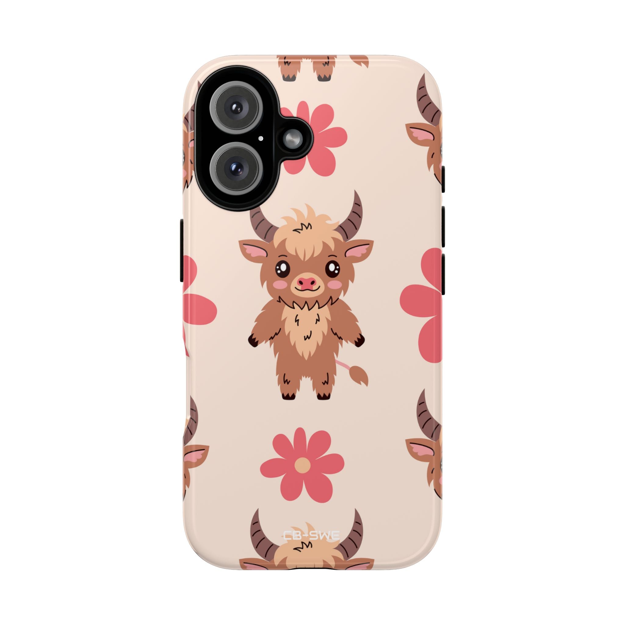 Cute Cattle & Flowers - iPhone Case