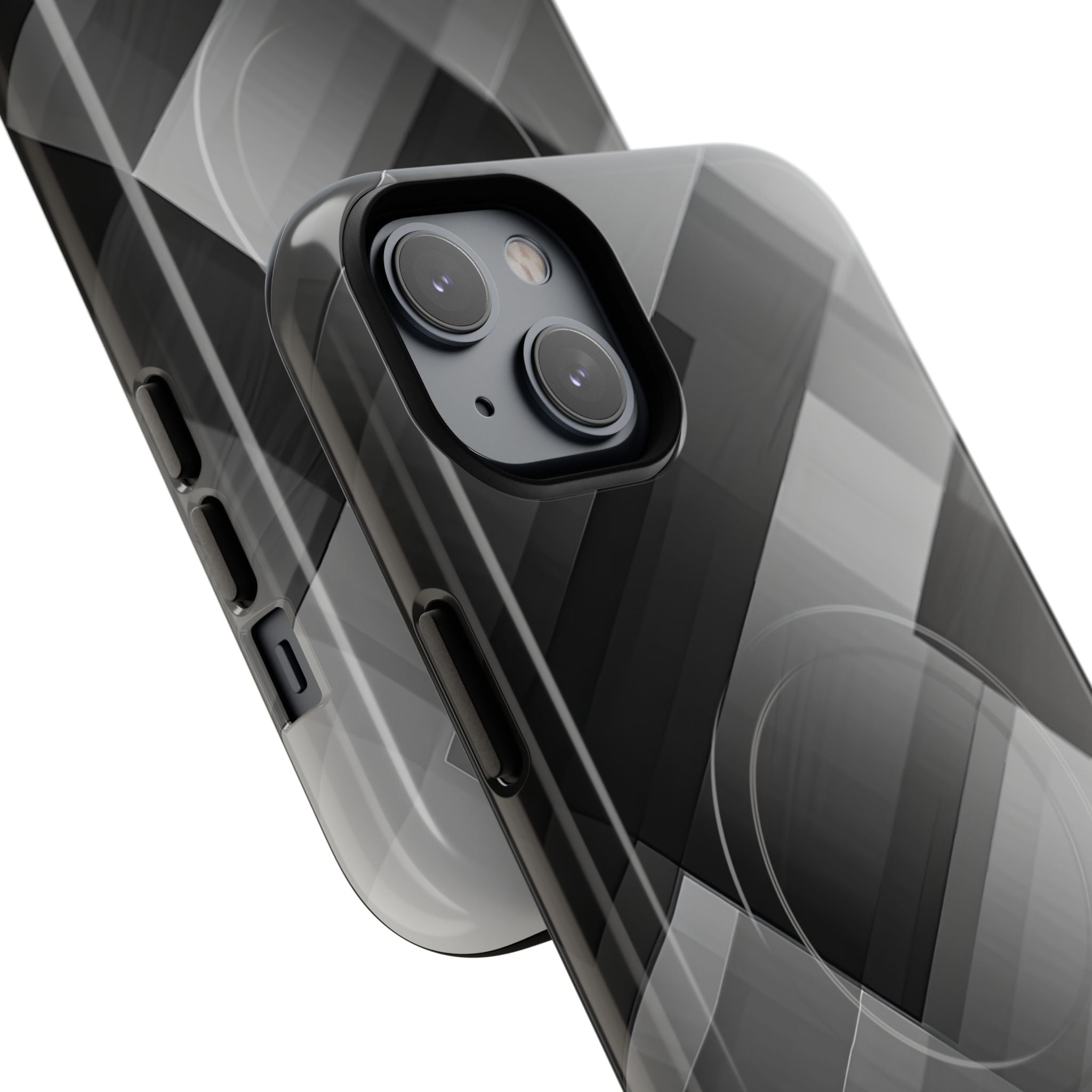 Grayscale Geometric Layers iPhone 14 - Tough+
