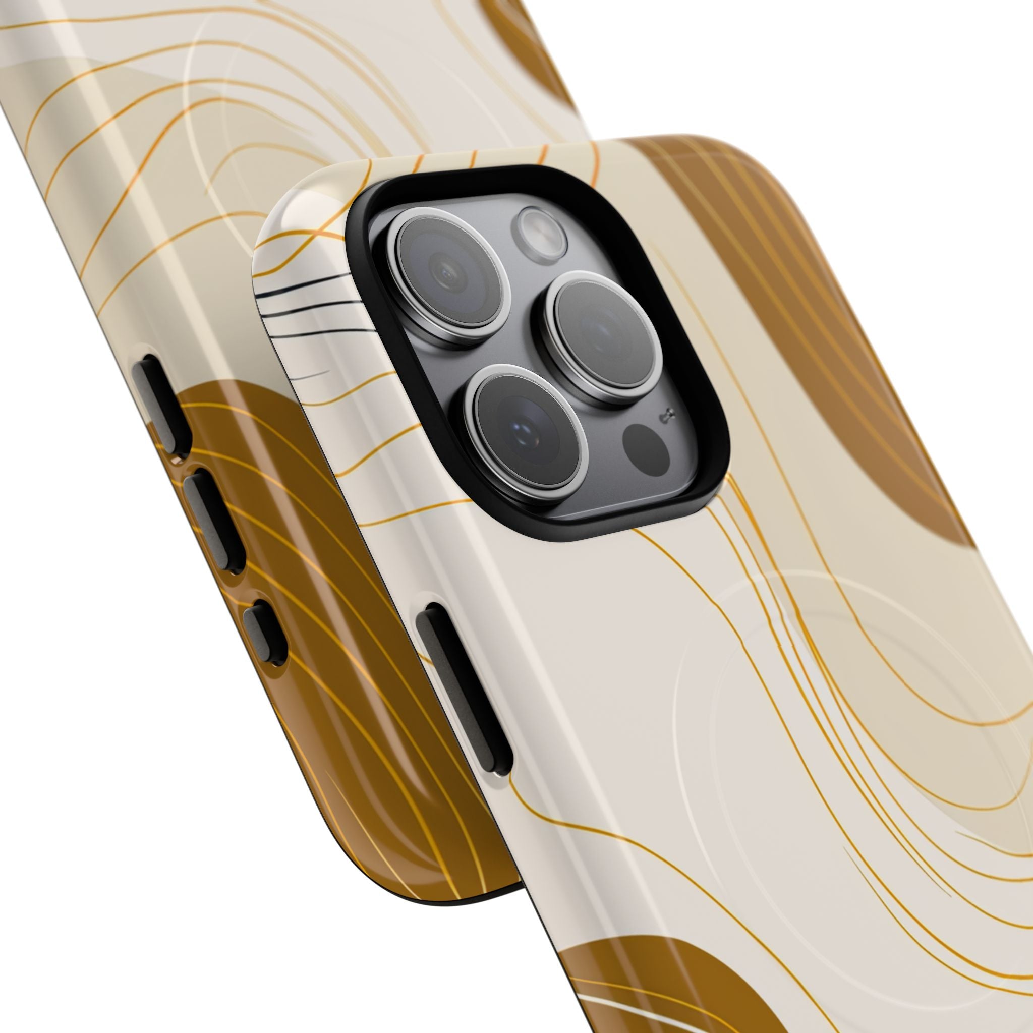 Golden Flow Lines iPhone 15 - Tough+