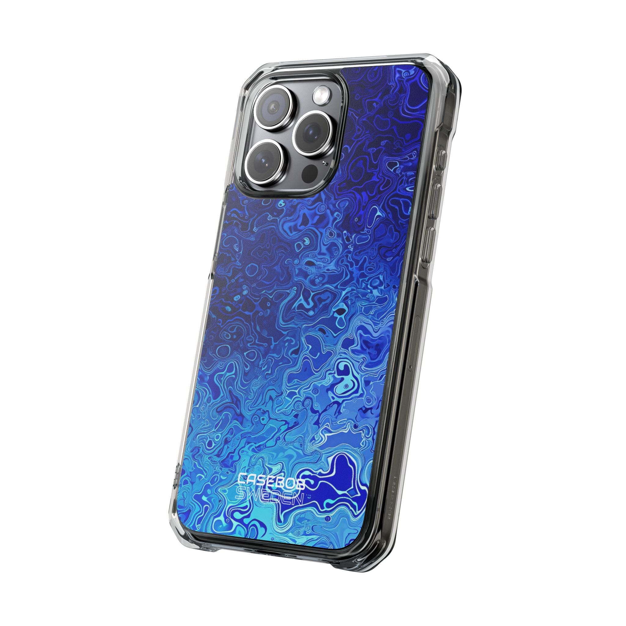 Swirling Blue Currents iPhone 15 - Impact Clear+