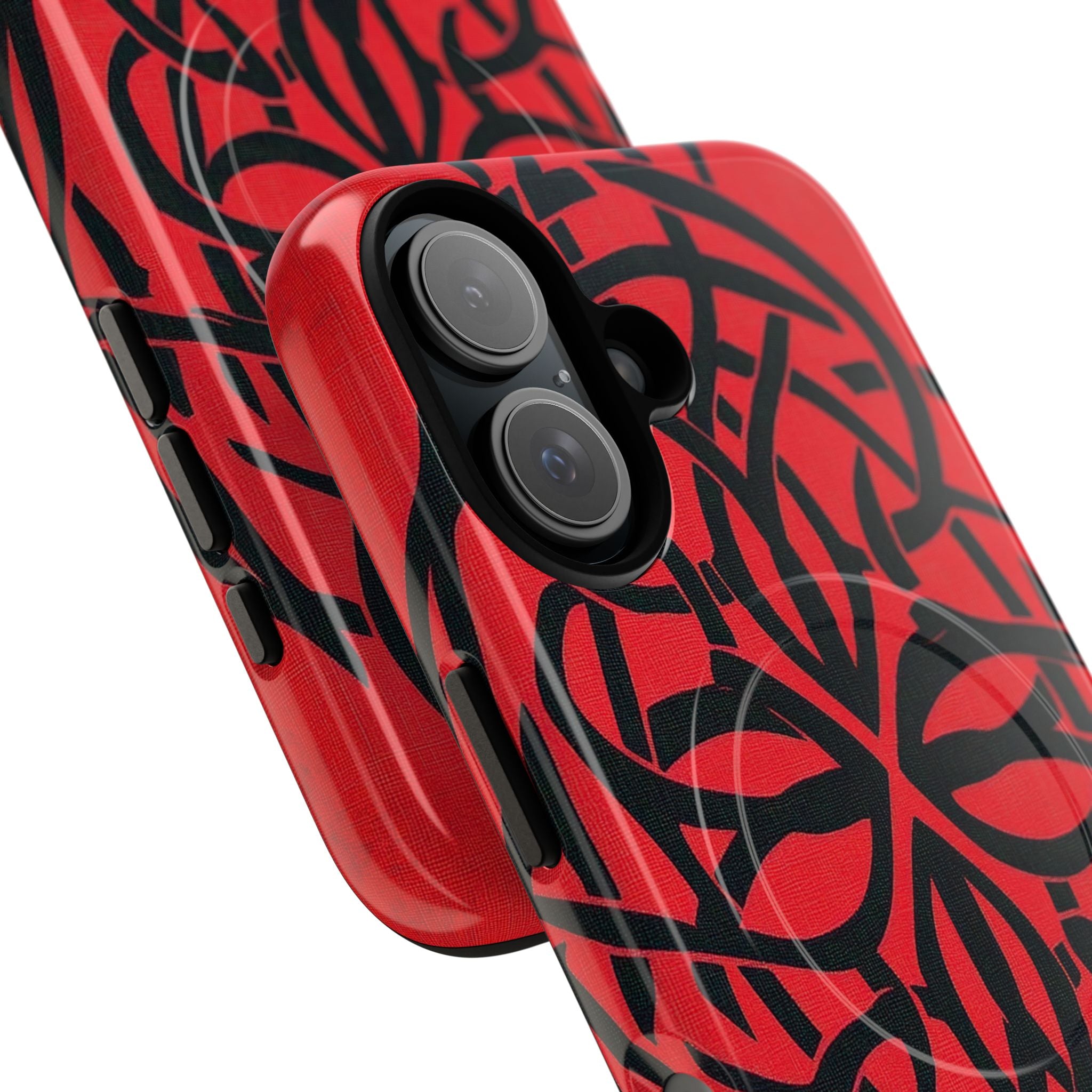 Wunderschöne rote symmetrische keltische Symbole Gothic Standard iPhone 16 - Tough+