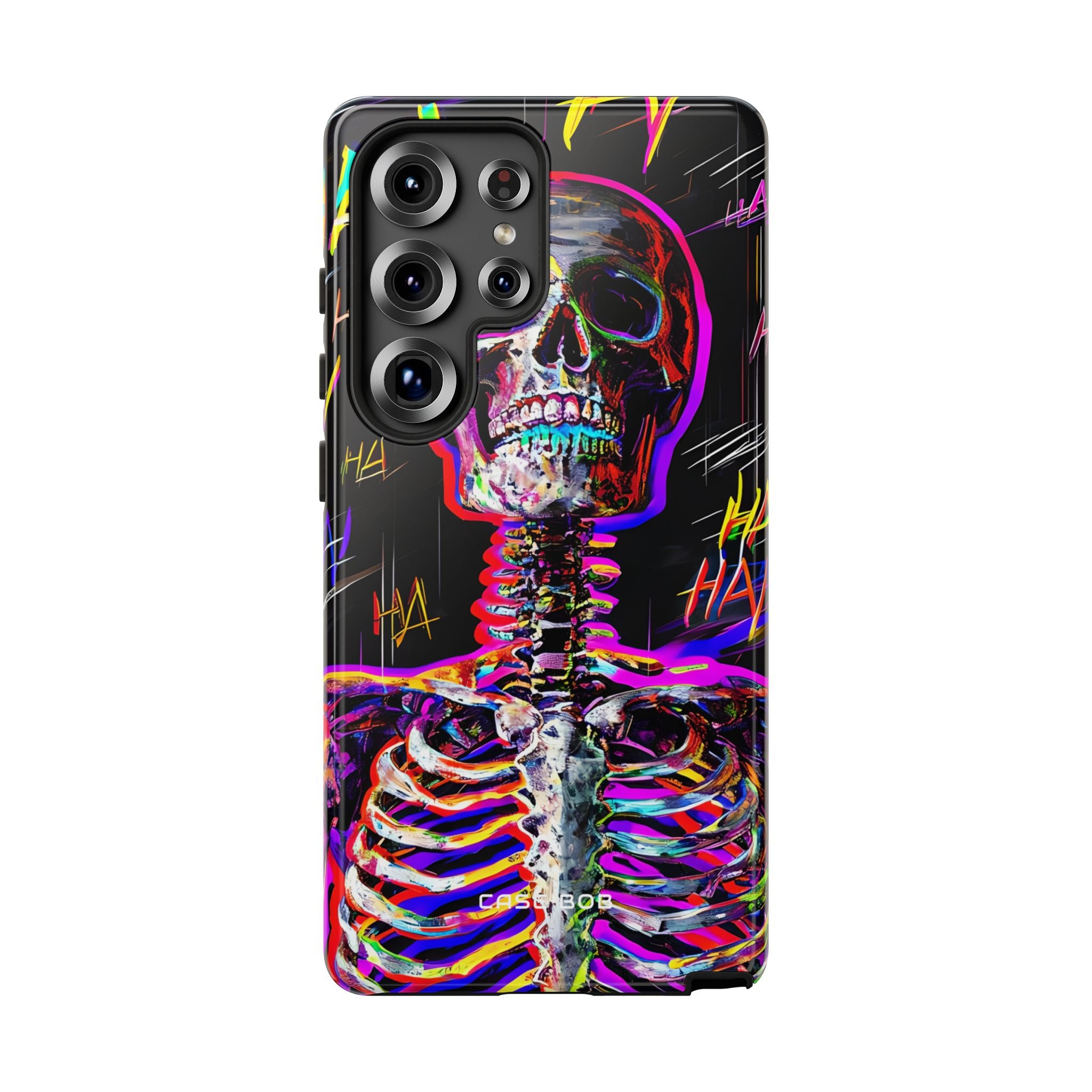 Neon Skeleton Laugh Samsung S25 Ultra Case - Tough