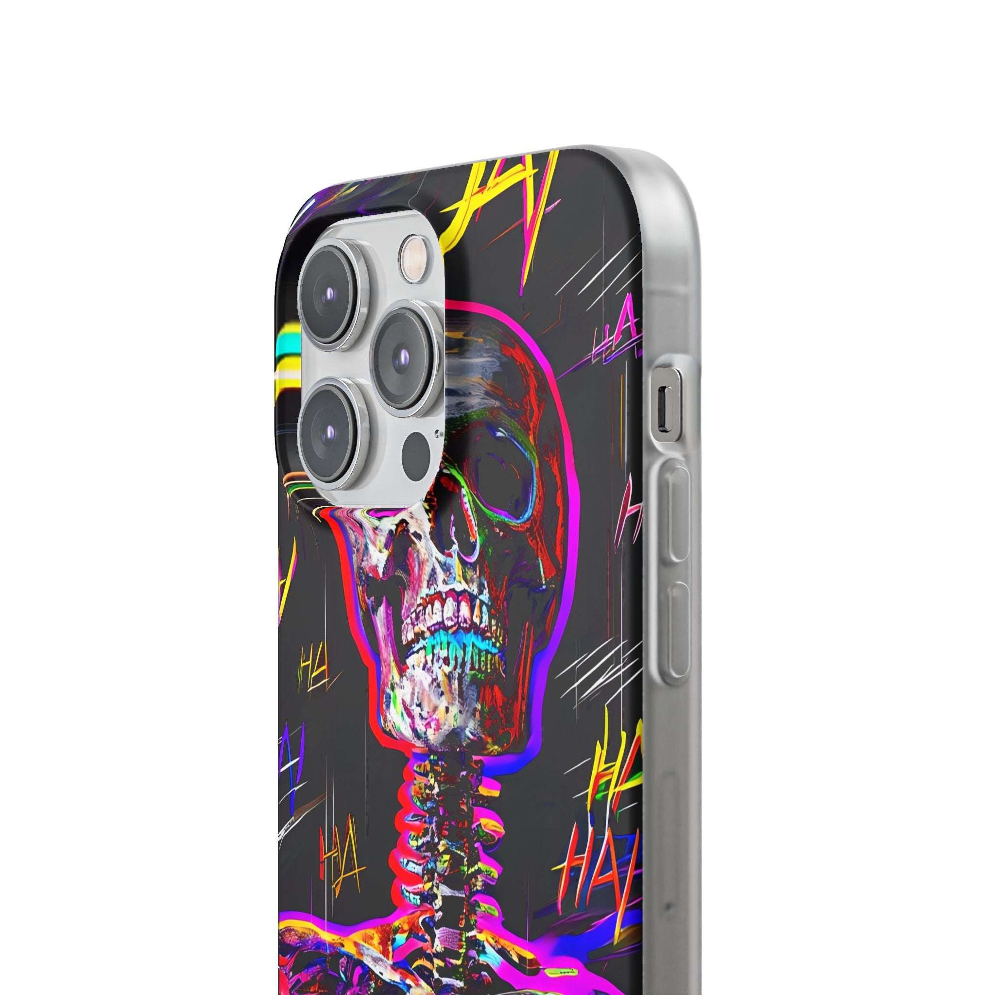 Neon Skeleton Laugh iPhone 14 Pro Max Case - Soft