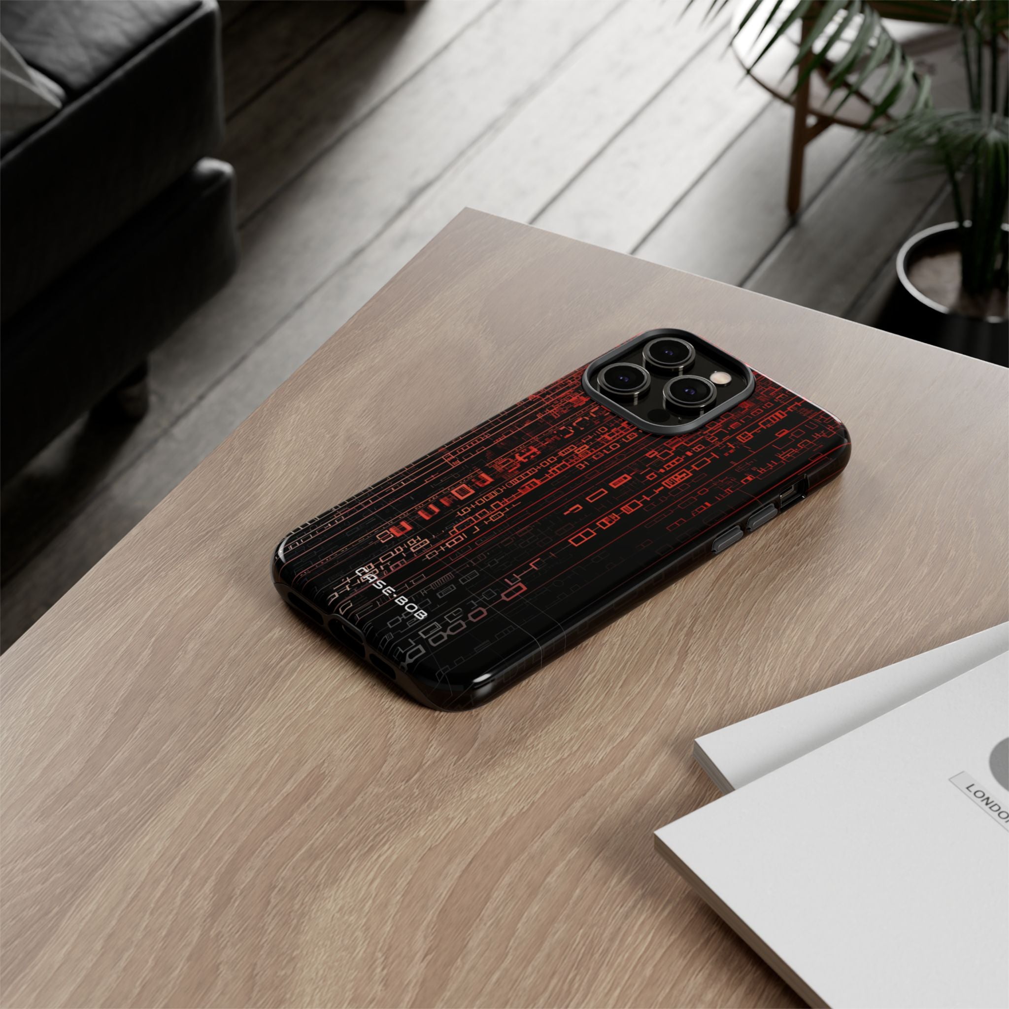 Crimson Glyphs iPhone 14 Pro Max Case - Tough