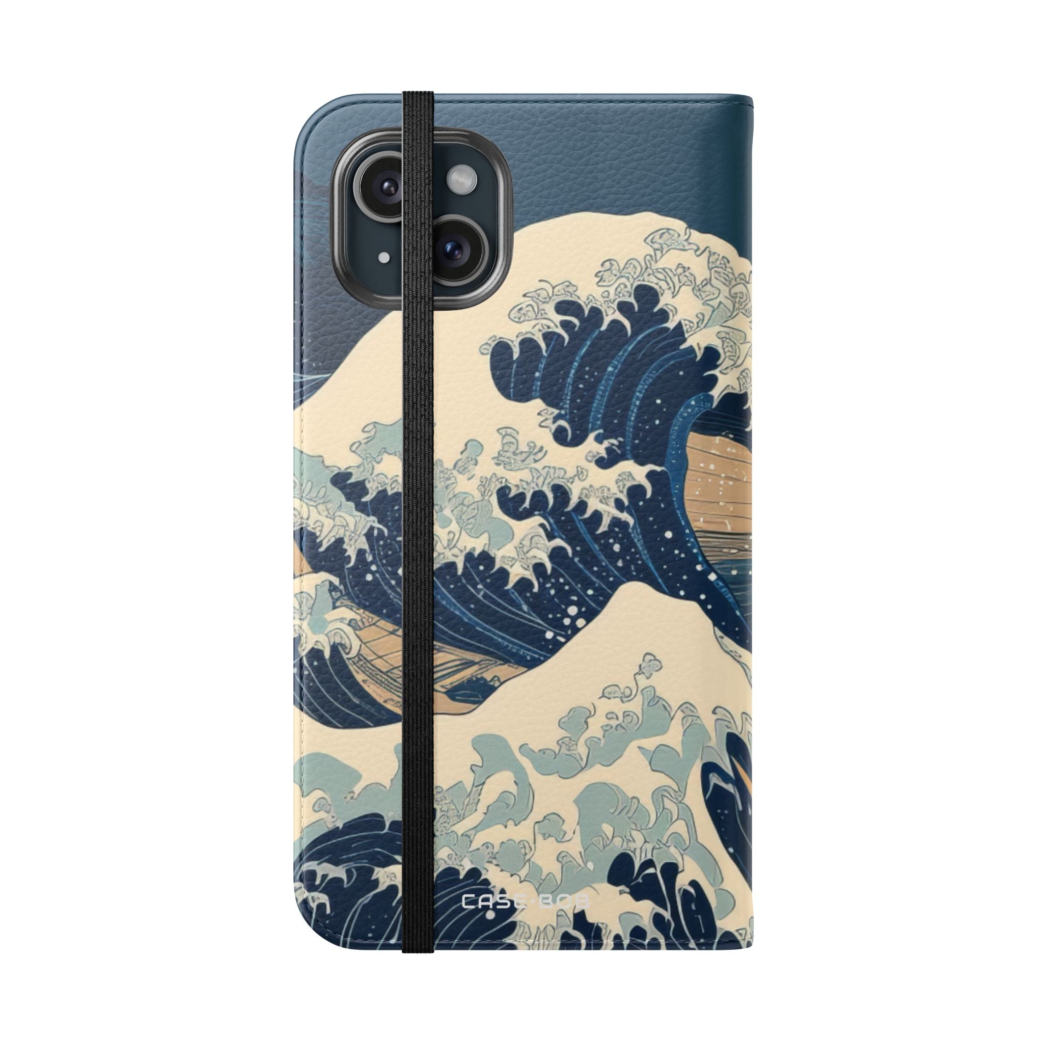 Cresting Navy Wave - iPhone 15 Plus Case - Wallet