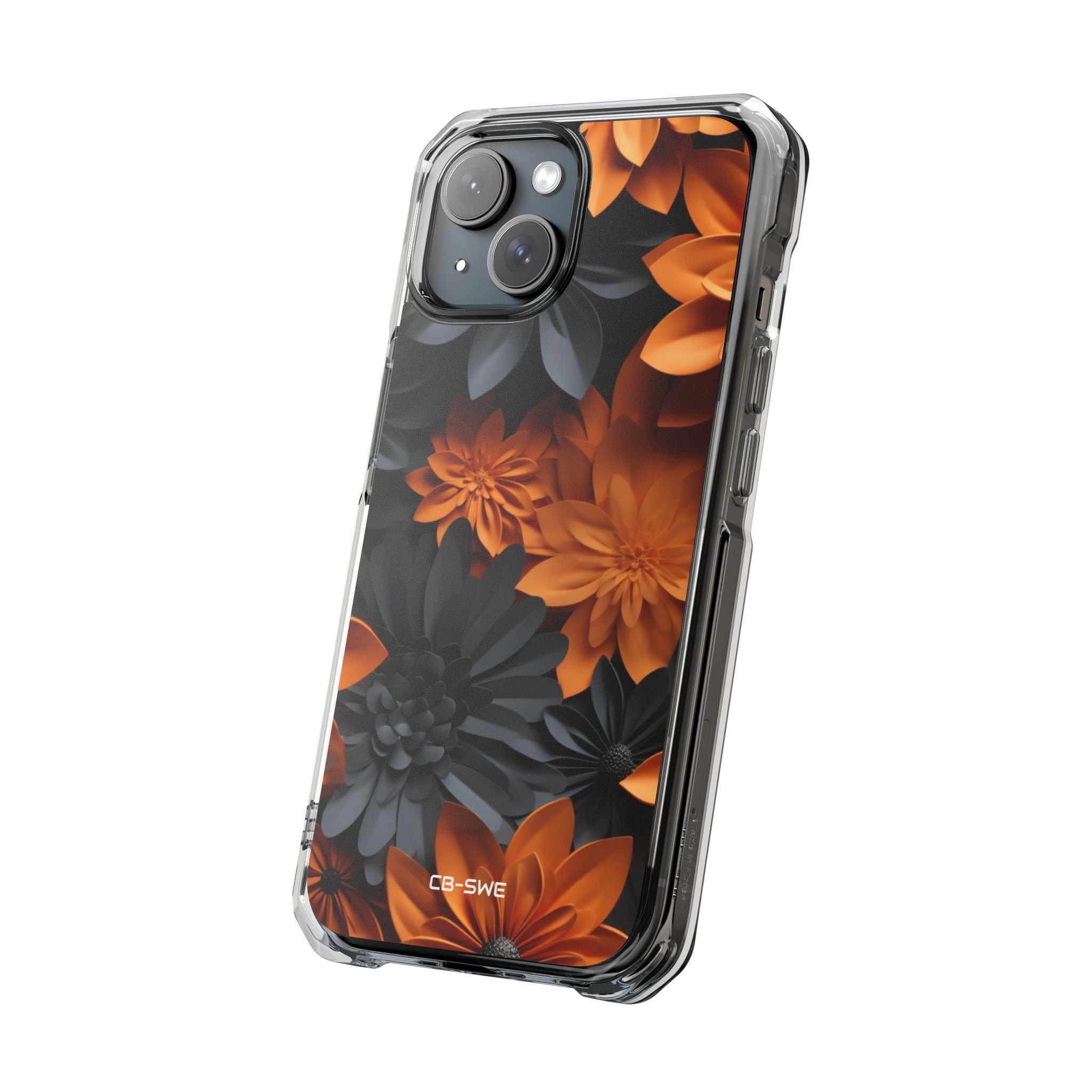 Graphical Orange Florals iPhone Case - Impact